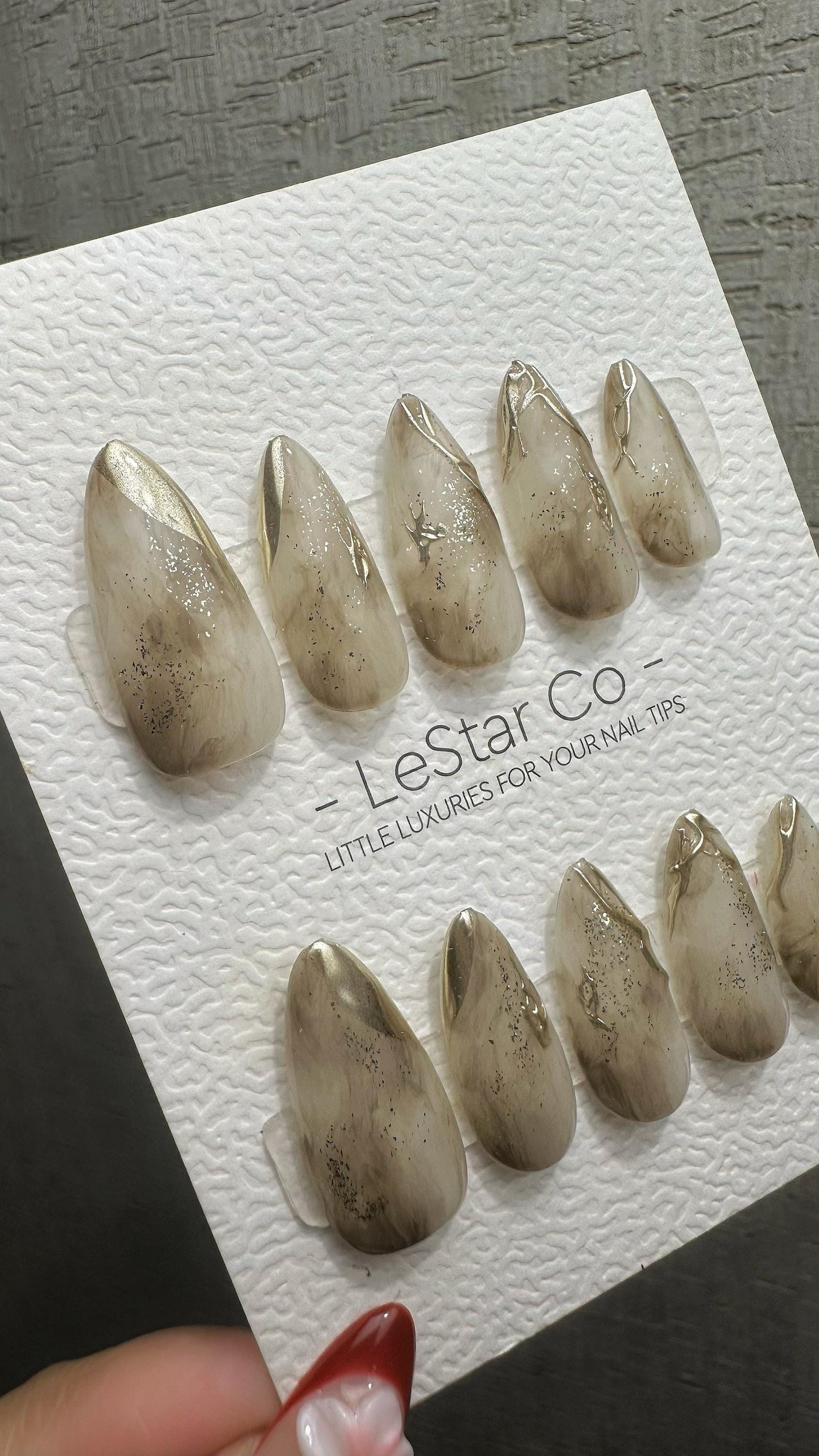 Reusable Gilded Mist Charm | Premium Press on Nails Gel | Fake Nails | Cute Fun Colorful Gel Nail faux nails WM982