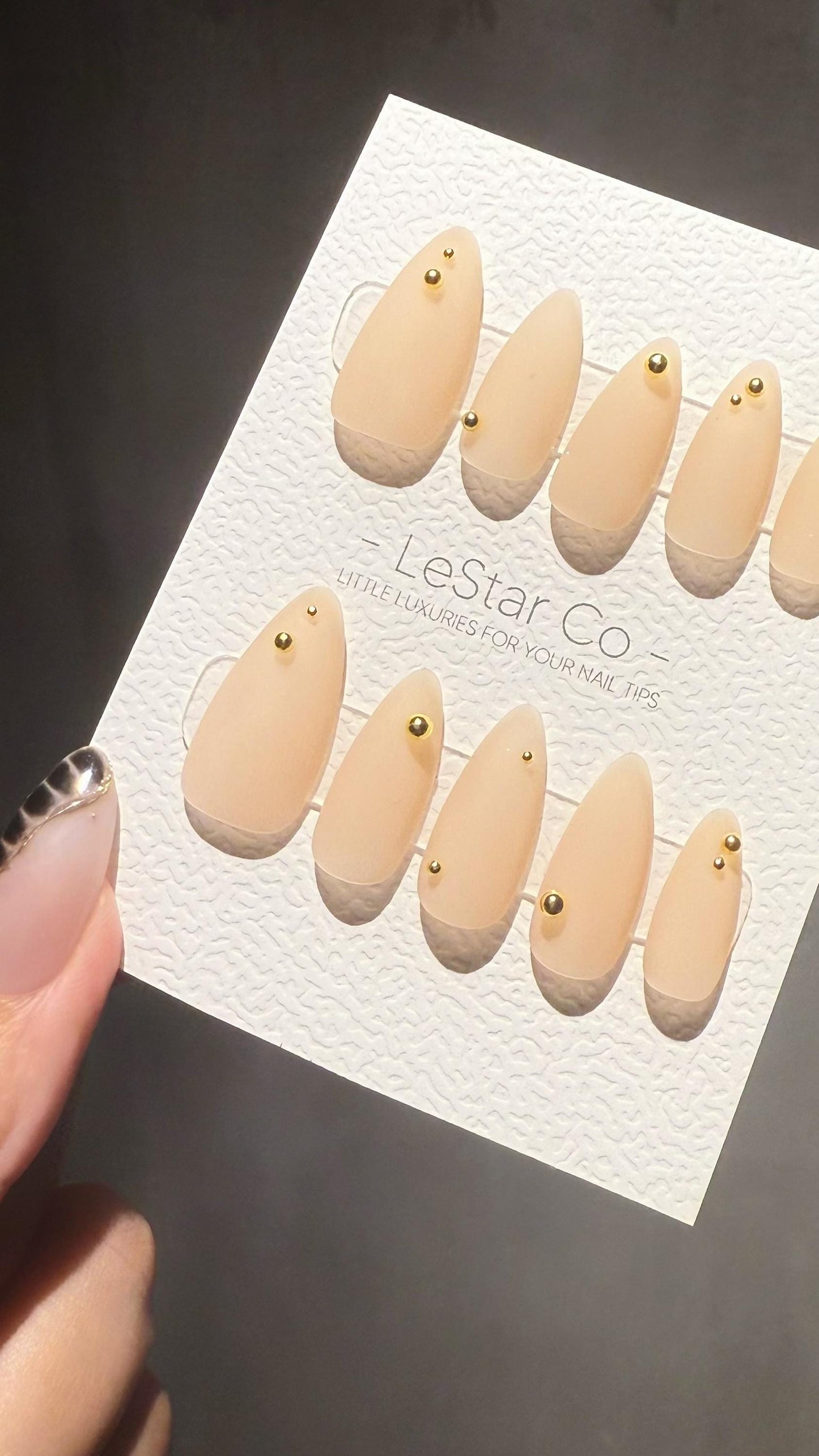 Reusable Nude Minimal Glam Matte finish | Premium Press on Nails Gel Hand Painted Pressons Customizable Gel Nail Artist faux nails WM1000
