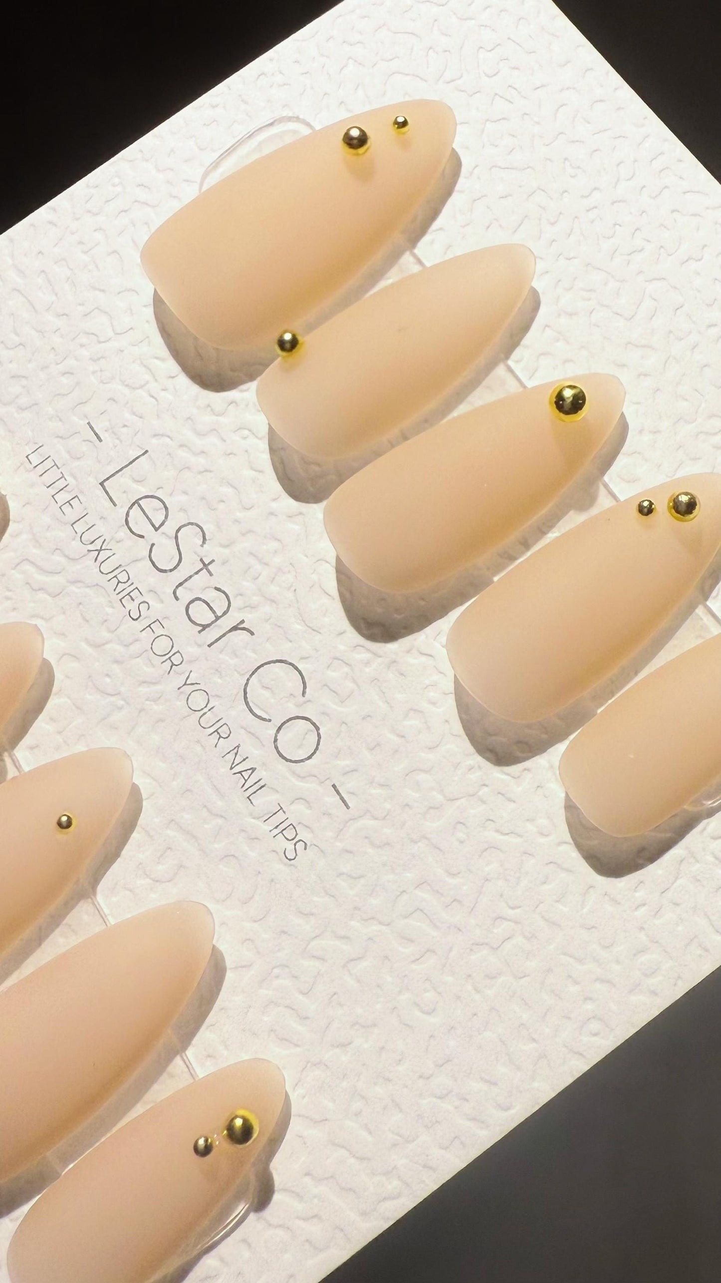 Reusable Nude Minimal Glam Matte finish | Premium Press on Nails Gel Hand Painted Pressons Customizable Gel Nail Artist faux nails WM1000