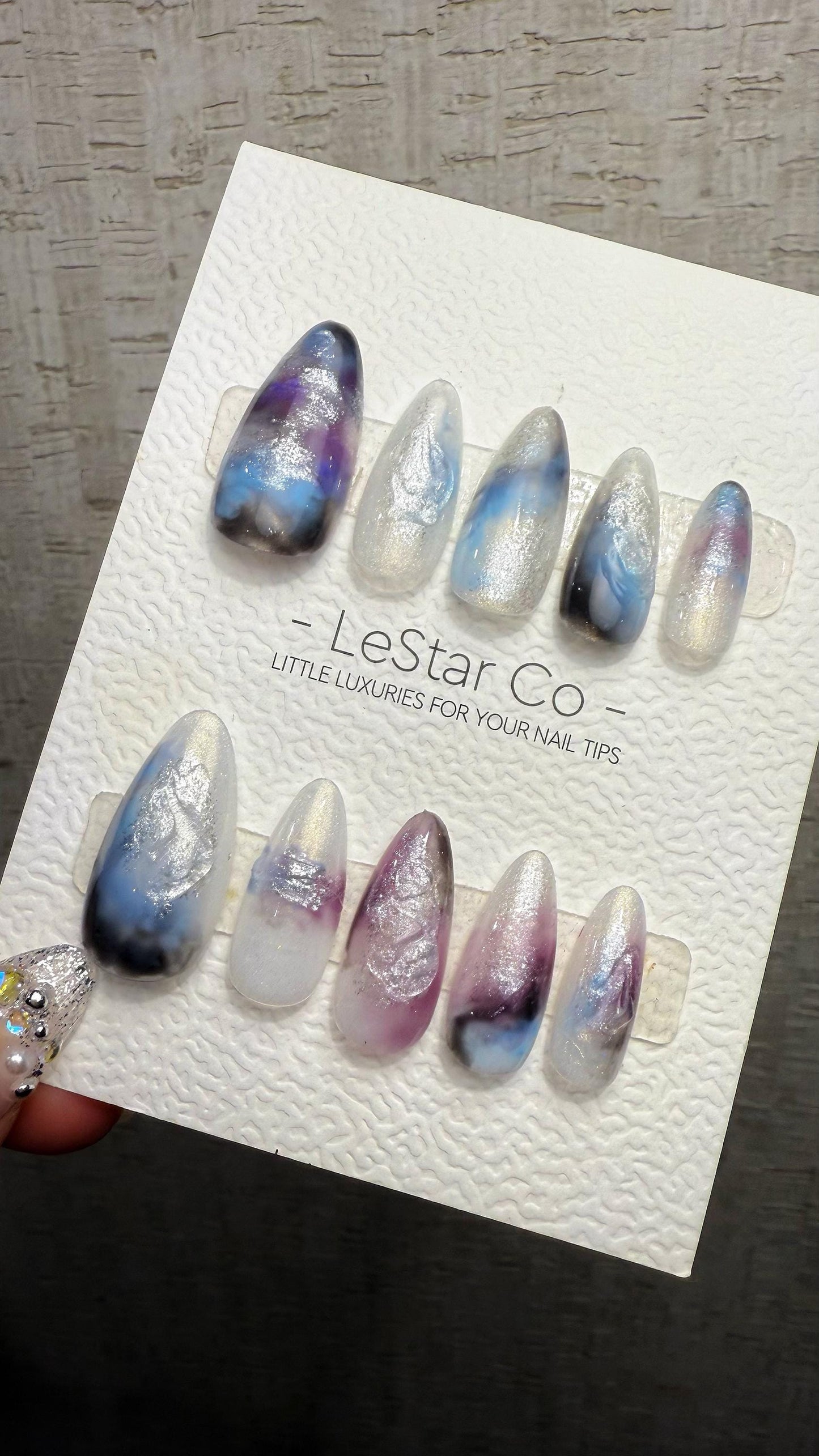 Reusable Galaxy Haze | Premium Handmade Press on Nails Gel | Fake Nails | Cute Fun Colorful Gel Nail Artist faux nails QN1042