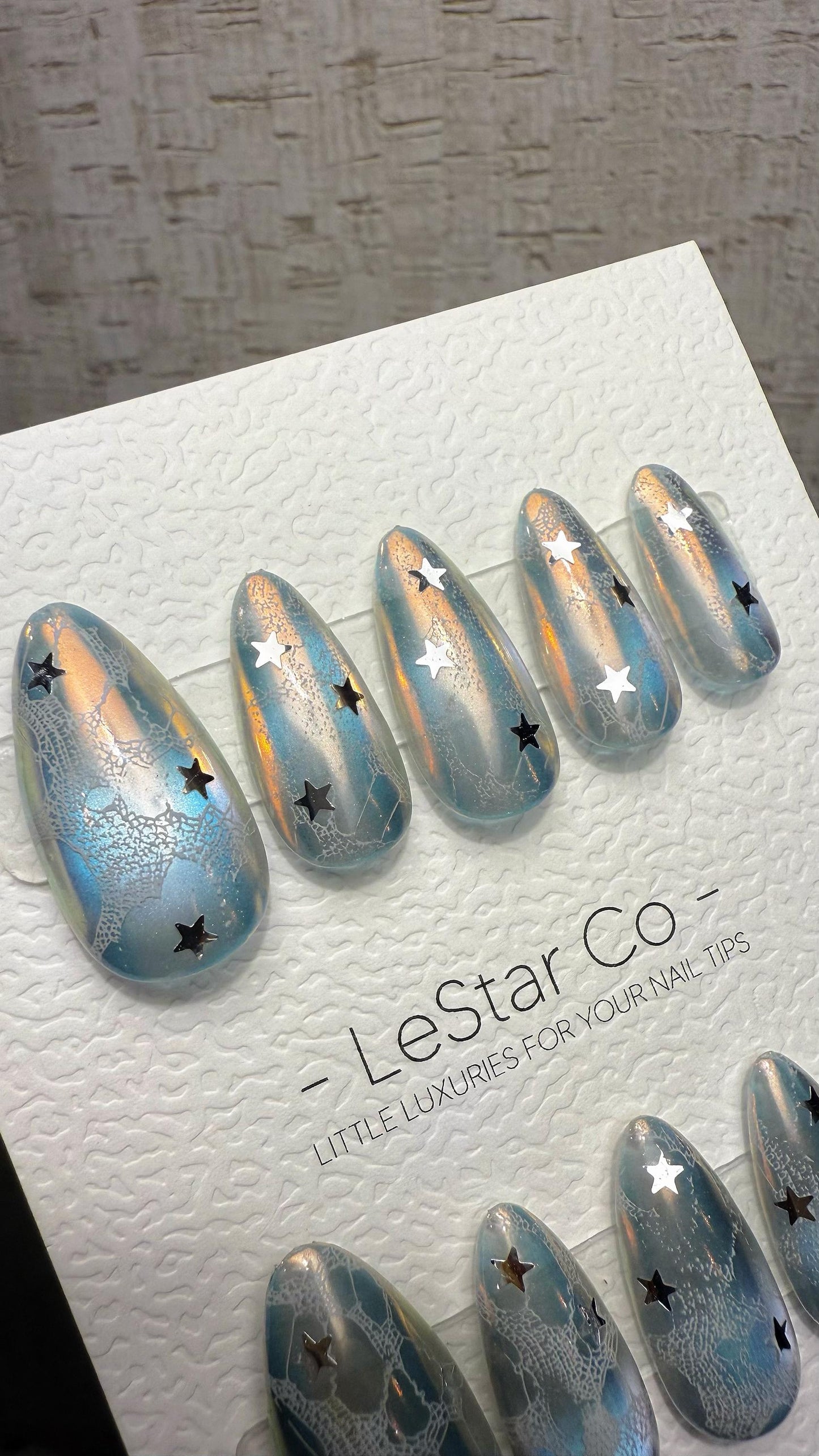 Reusable Lunar Veil Cat Eye Effect | Premium Handmade Press on Nails Gel | Fake Nails | Cute Fun Colorful Gel Nail Artist faux nails ML1044