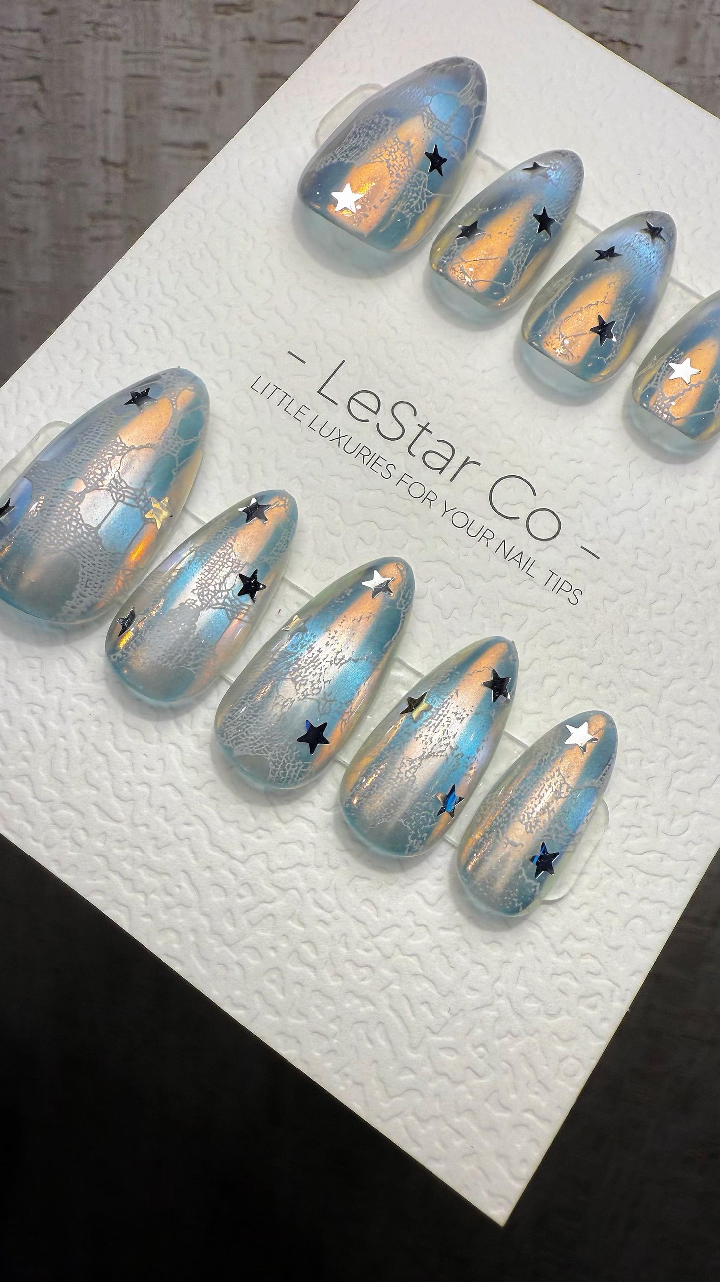 Reusable Lunar Veil Cat Eye Effect | Premium Handmade Press on Nails Gel | Fake Nails | Cute Fun Colorful Gel Nail Artist faux nails ML1044