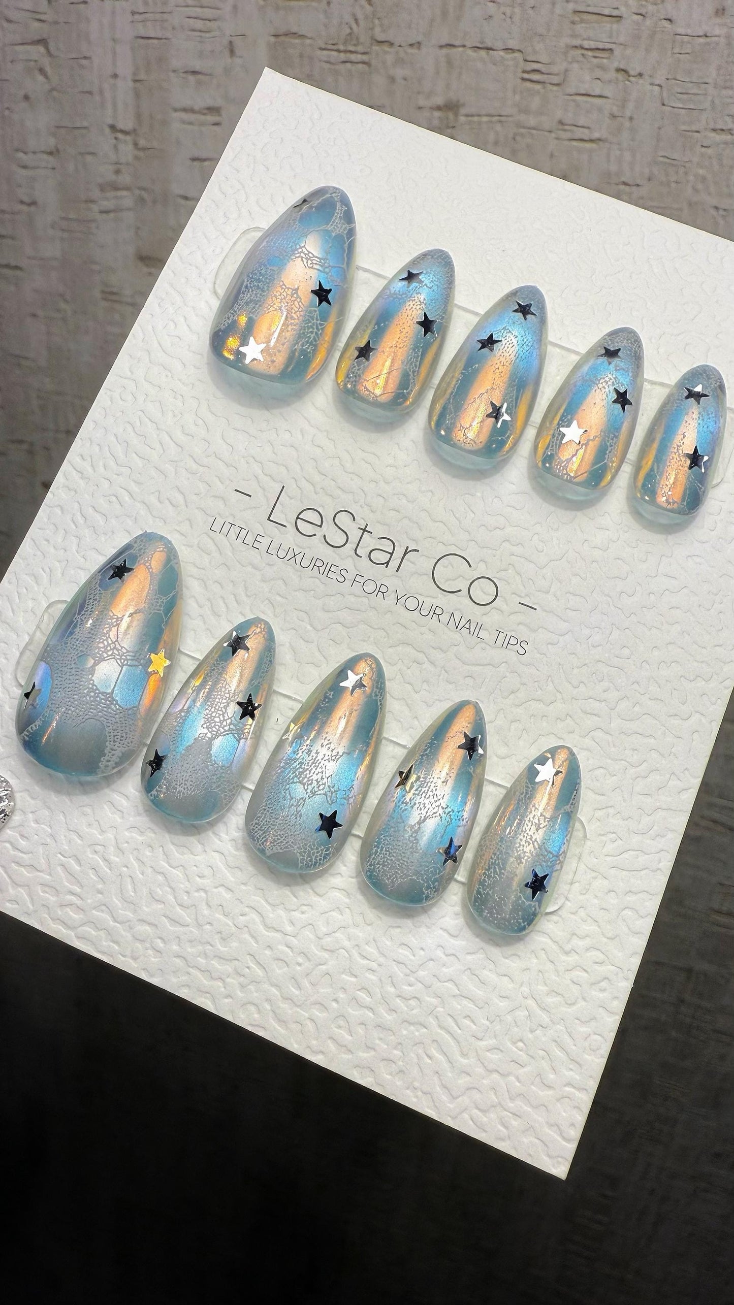 Reusable Lunar Veil Cat Eye Effect | Premium Handmade Press on Nails Gel | Fake Nails | Cute Fun Colorful Gel Nail Artist faux nails ML1044