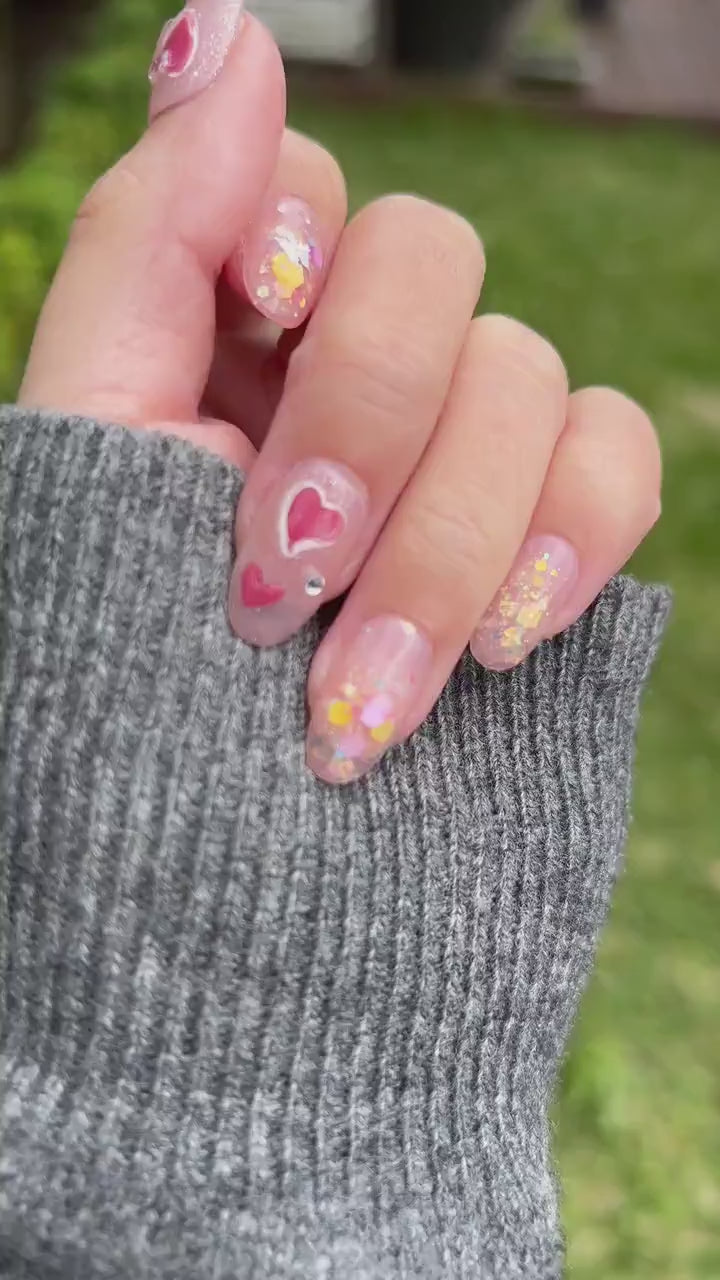 Reusable Play Day | Premium Press on Nails Gel | Fake Nails | Cute Fun Colorful Colorful Gel Nail Artist faux nails 139zz
