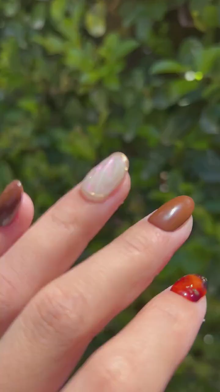 Reusable Amber Nails Premium Short Press on Nails Gel Manicure | Fake Nails | Handmade | Lestarco faux nails XWZ115