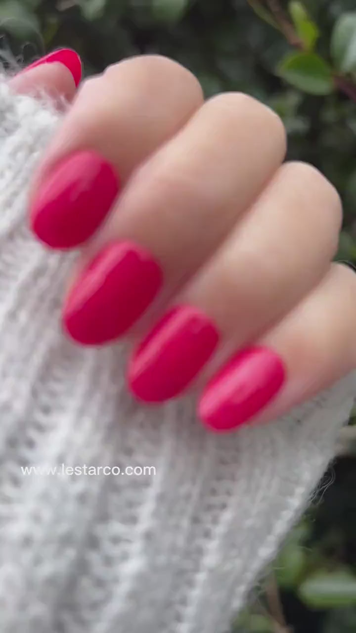 Crimson | Red Hot Pink | Ultra Shine Long Lasting Brush on UV Gels Home Nail DIY False Tips Manicure Nail Art Supply