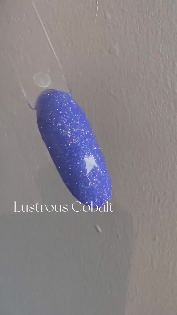 Lustrous Cobalt Gel Polish | Cobalt Blue w/ Holographic Glitter | Ultra Shine Home Nail DIY  Manicure Nail Art Supply By LUMIQO