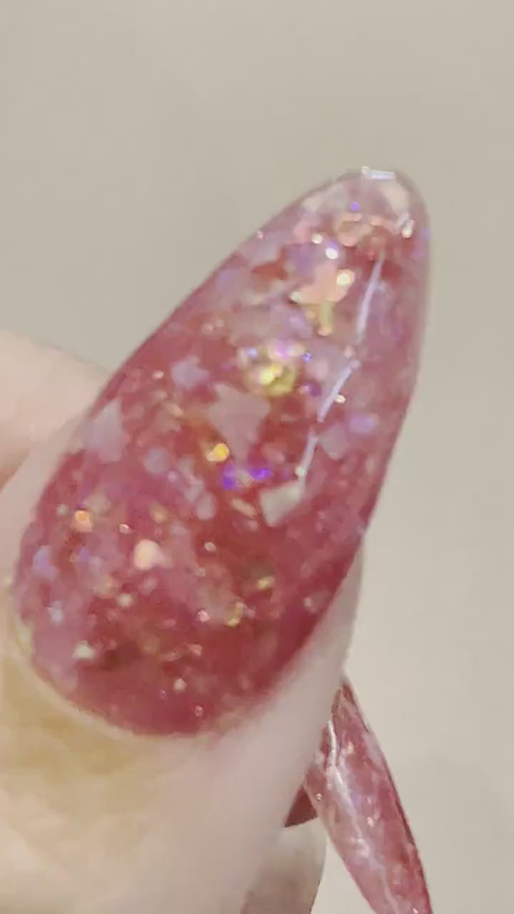 Sugar Rush | Icy Berry Pink Mixed Chunky Glitter | Ultra Shine UV Gels Polish Home Nail DIY False Tips Nail Art Supply LUMIQO