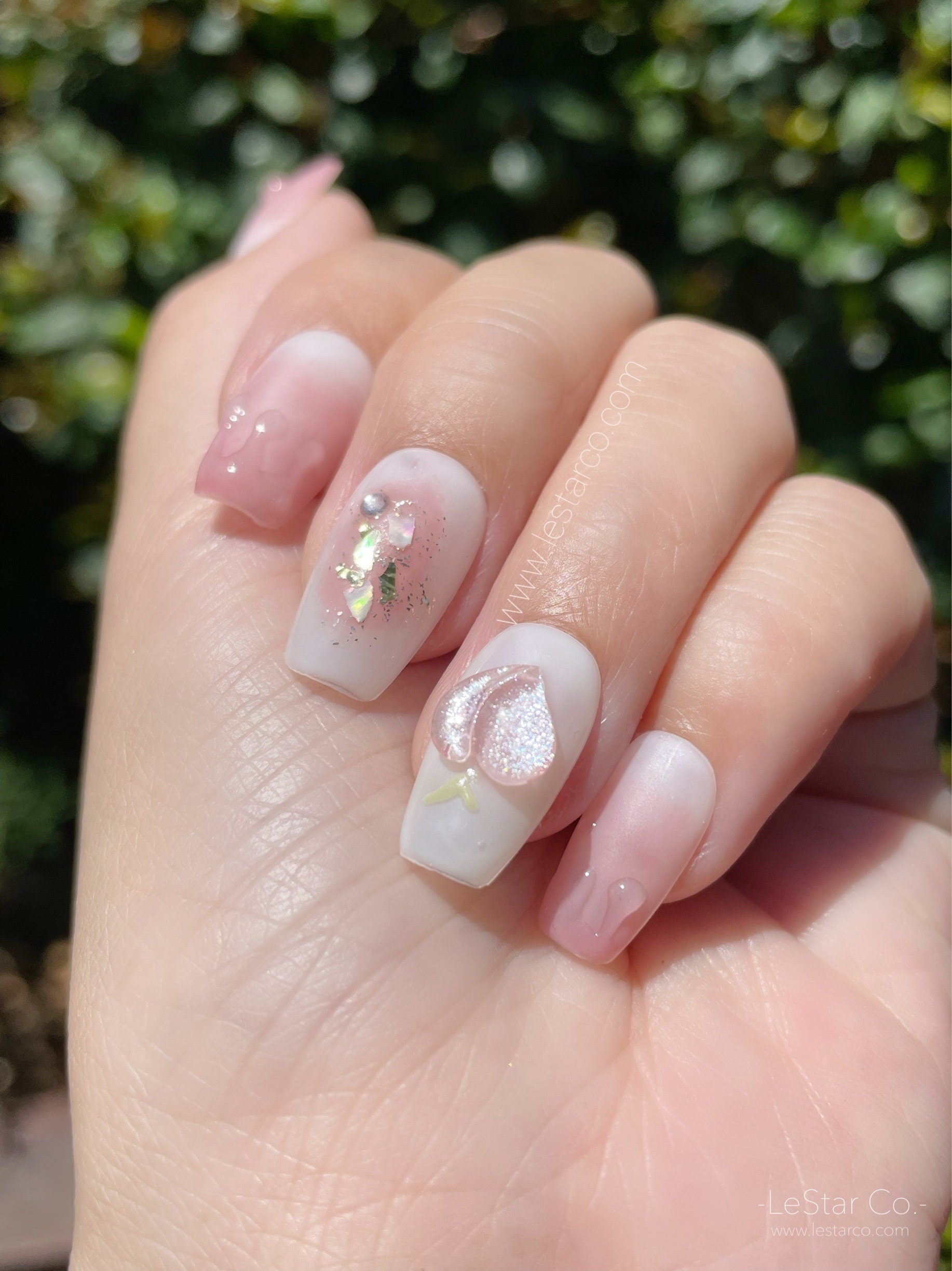 Pale pink on sale acrylic nails