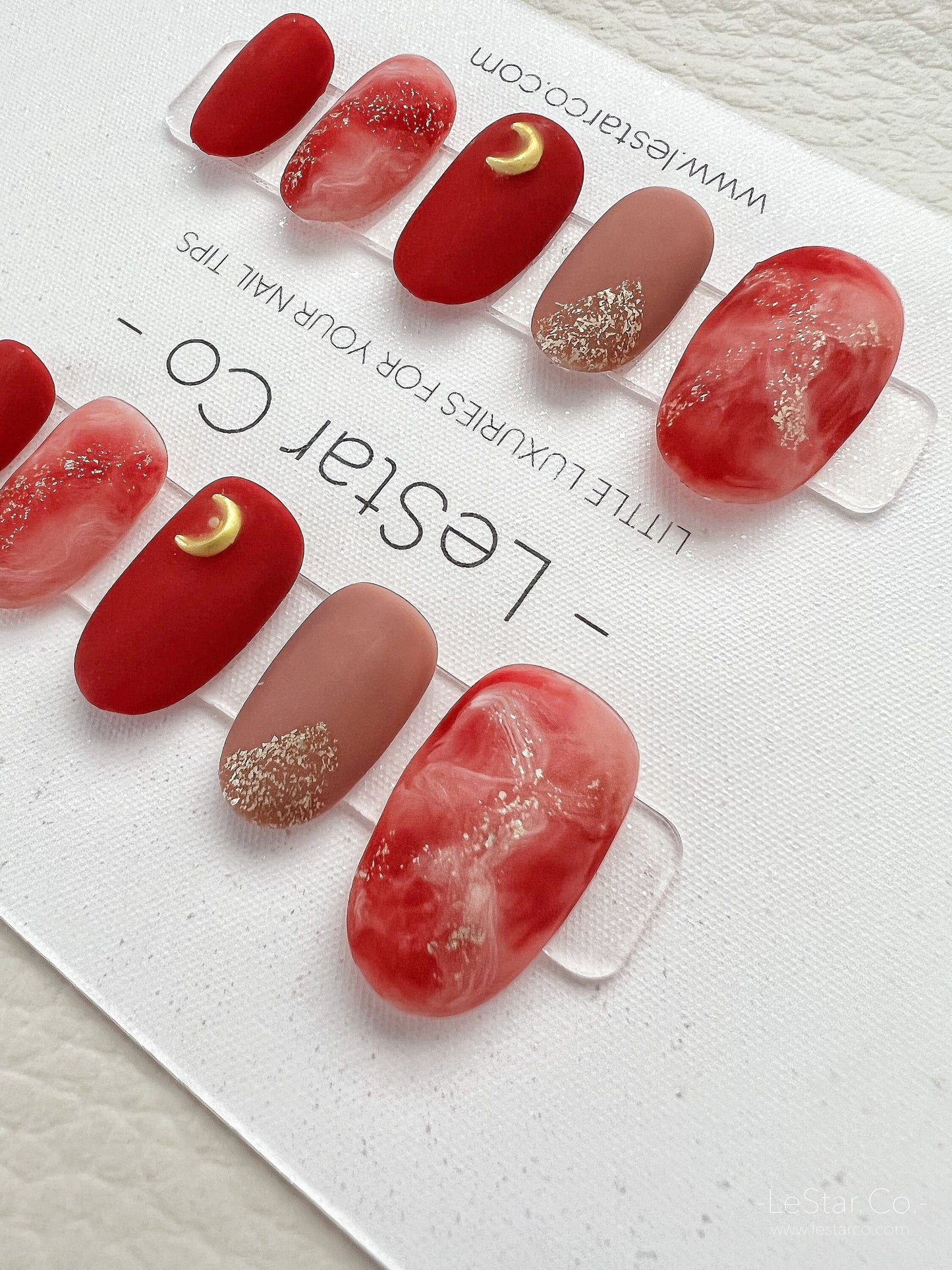 Reusable Anime Moon Premium Short Press on Nails Gel Manicure | Fake Nails | Handmade | Lestarco faux nails XWZ125