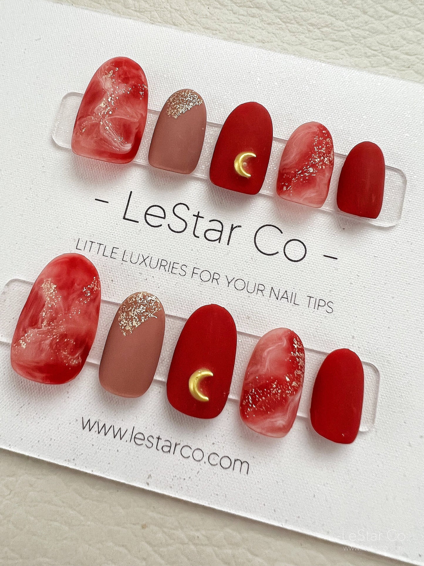 Reusable Anime Moon Premium Short Press on Nails Gel Manicure | Fake Nails | Handmade | Lestarco faux nails XWZ125