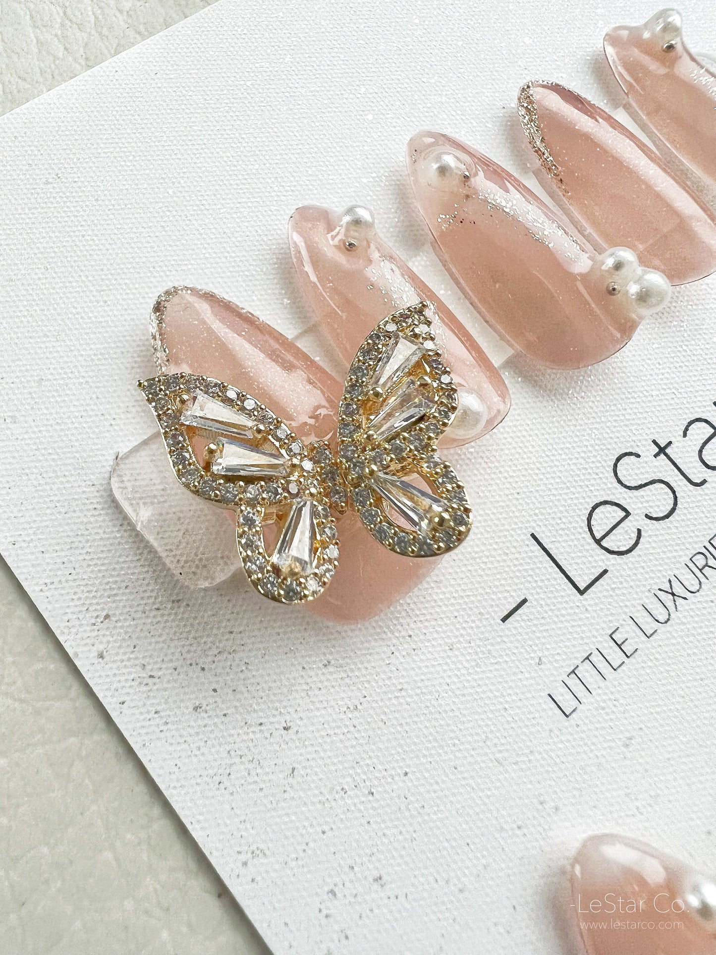 Reusable Butterfly | Premium Press on Nails Gel Manicure | Fake Nails | Handpainted by Professional Nail Artist faux nails 127zz