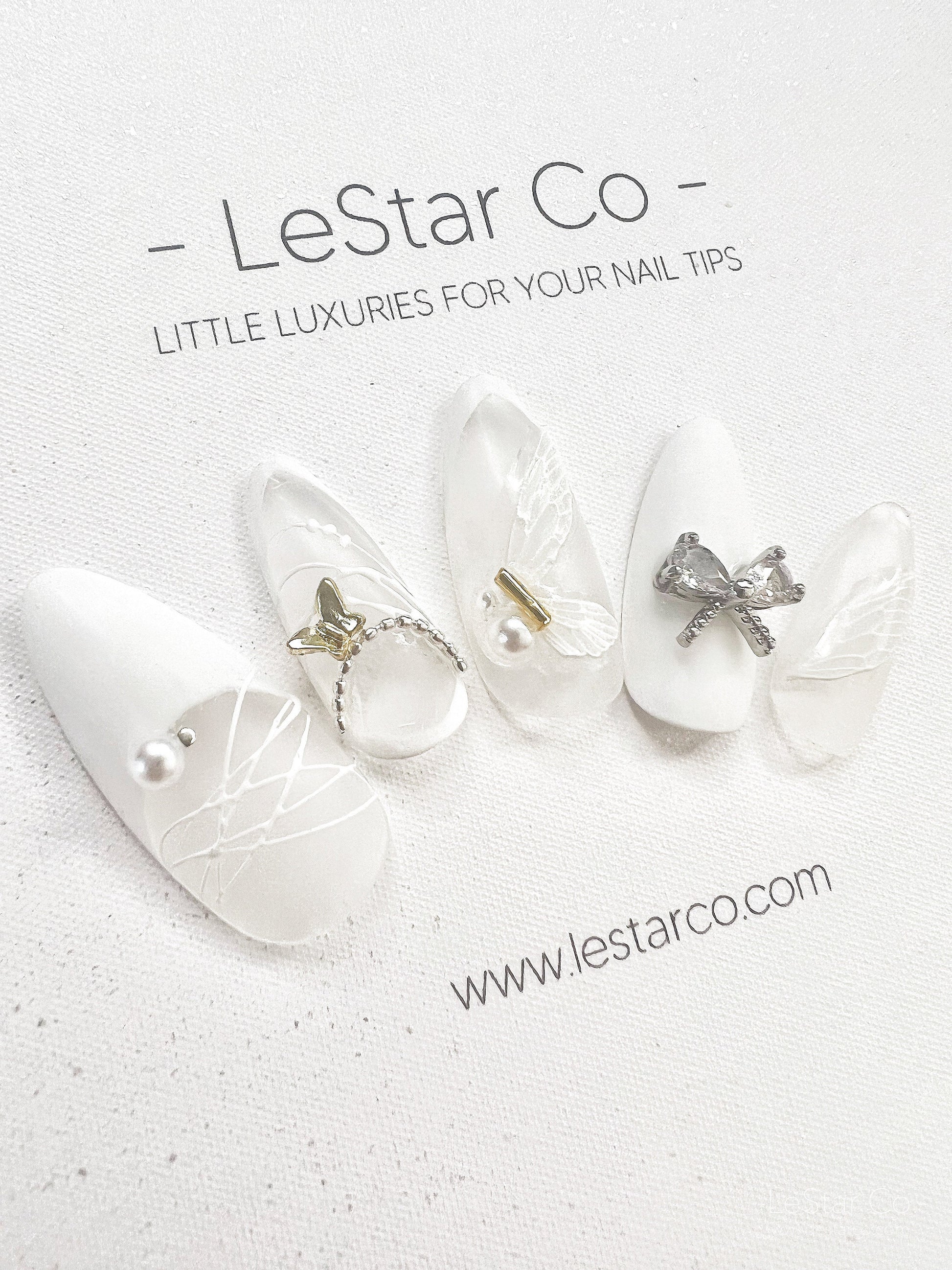 Reusable Butterfly Fairy | Premium Press on Nails Gel Manicure | Fake Nails | Handmade | Lestarco faux nails 151zz