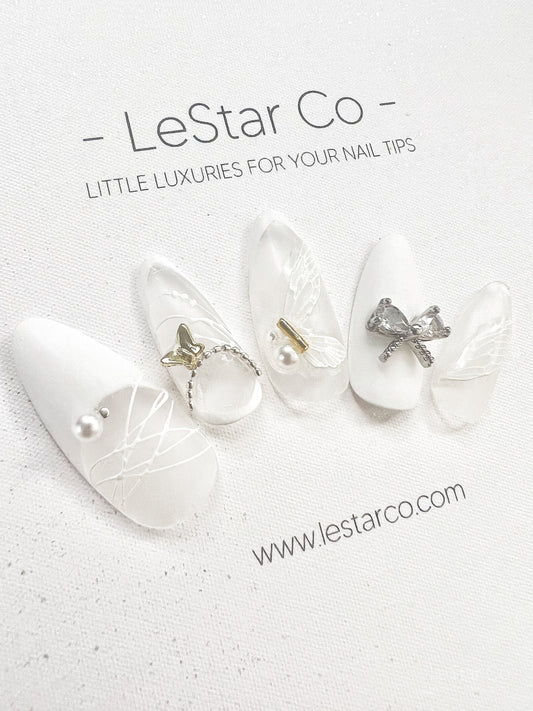 Reusable Butterfly Fairy | Premium Press on Nails Gel Manicure | Fake Nails | Handmade | Lestarco faux nails 151zz