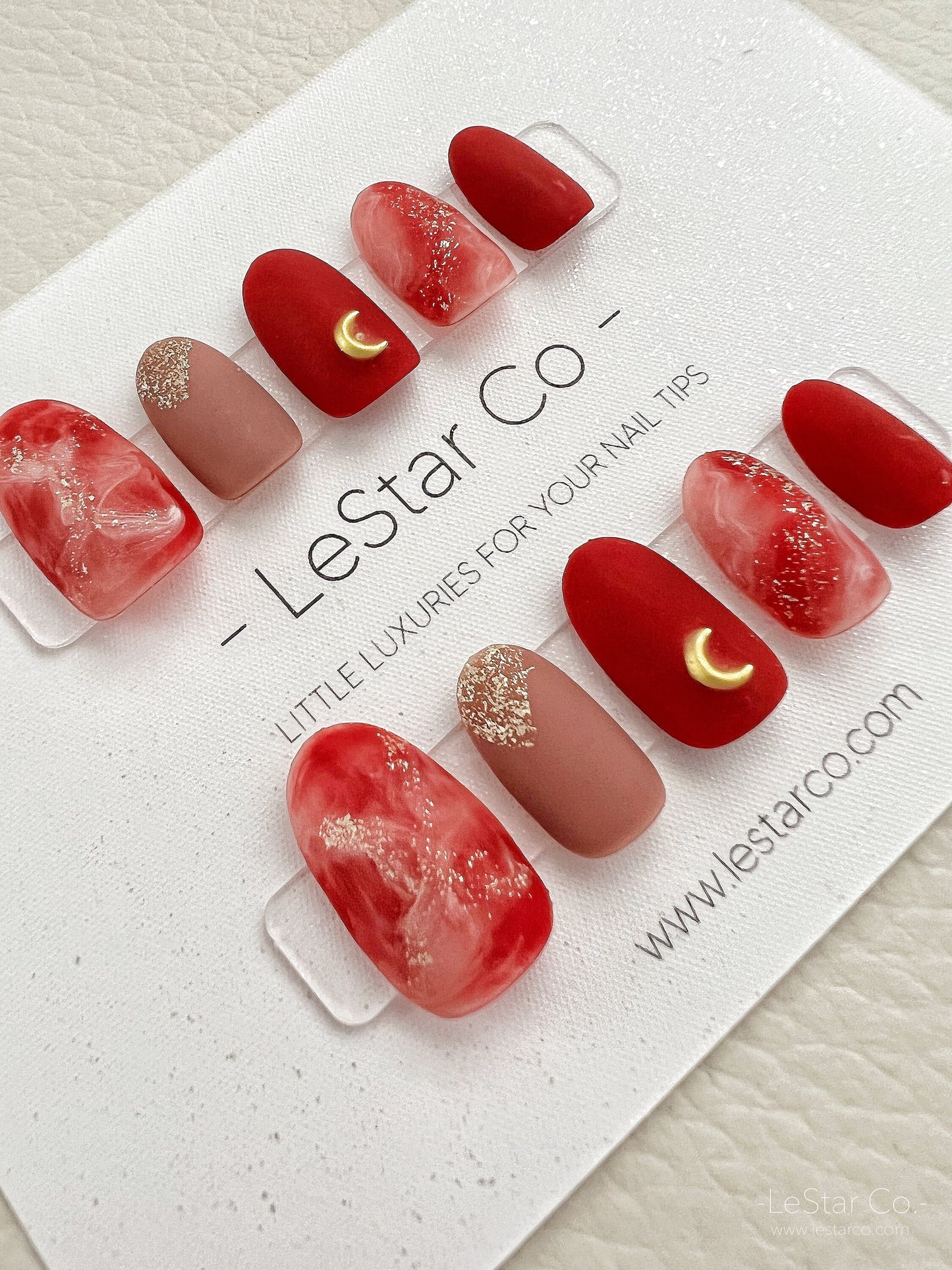 Reusable Anime Moon Premium Short Press on Nails Gel Manicure | Fake Nails | Handmade | Lestarco faux nails XWZ125