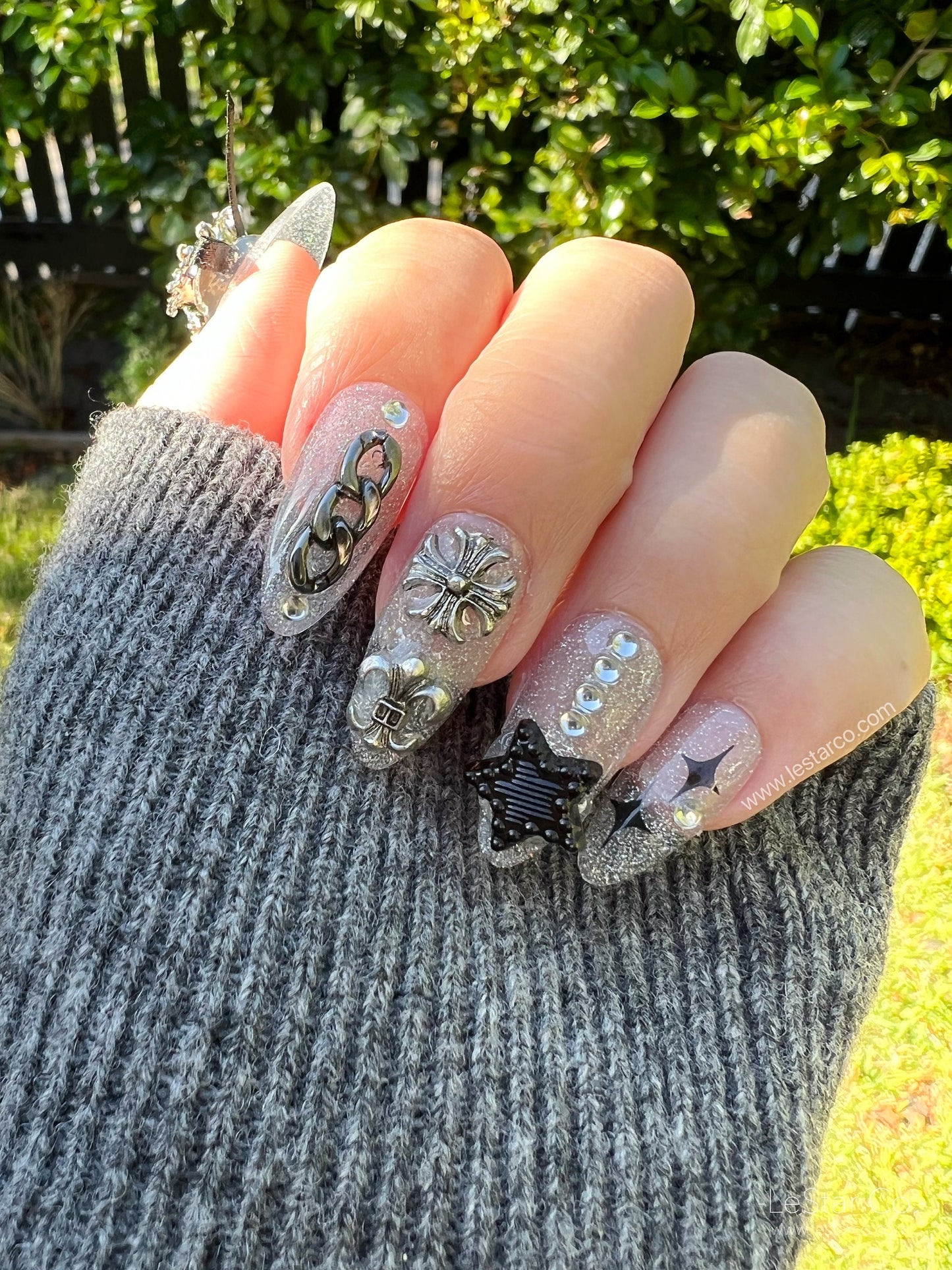 Reusable Sweet Punk | Premium Press on Nails Gel | Fake Nails | Cute Fun Colorful Colorful Gel Nail Artist faux nails mxj148