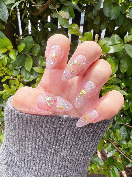 Reusable Sailor Moon Inspired | Premium Press on Nails Gel | Fake Nails | Cute Fun Colorful Colorful Gel Nail Artist faux nails 139zz