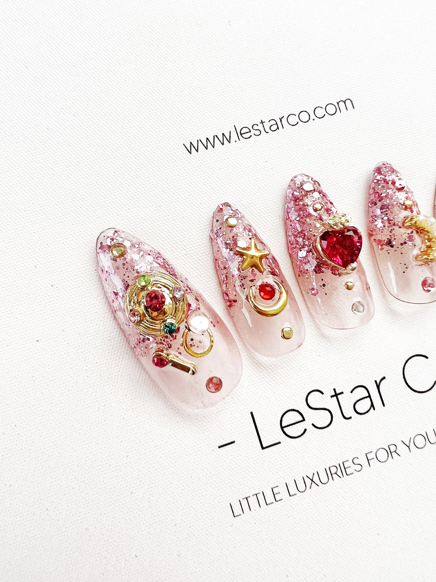 Reusable Sailor Moon Inspired Vol II | Premium Press on Nails Gel | Fake Nails | Cute Fun Colorful Colorful Gel Nail Artist faux nails 155zz