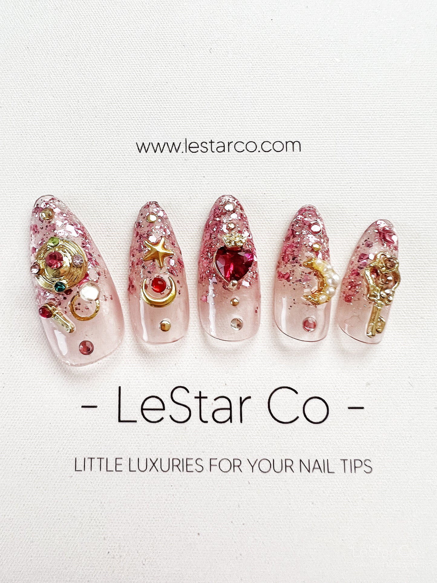 Reusable Sailor Moon Inspired Vol II | Premium Press on Nails Gel | Fake Nails | Cute Fun Colorful Colorful Gel Nail Artist faux nails 155zz