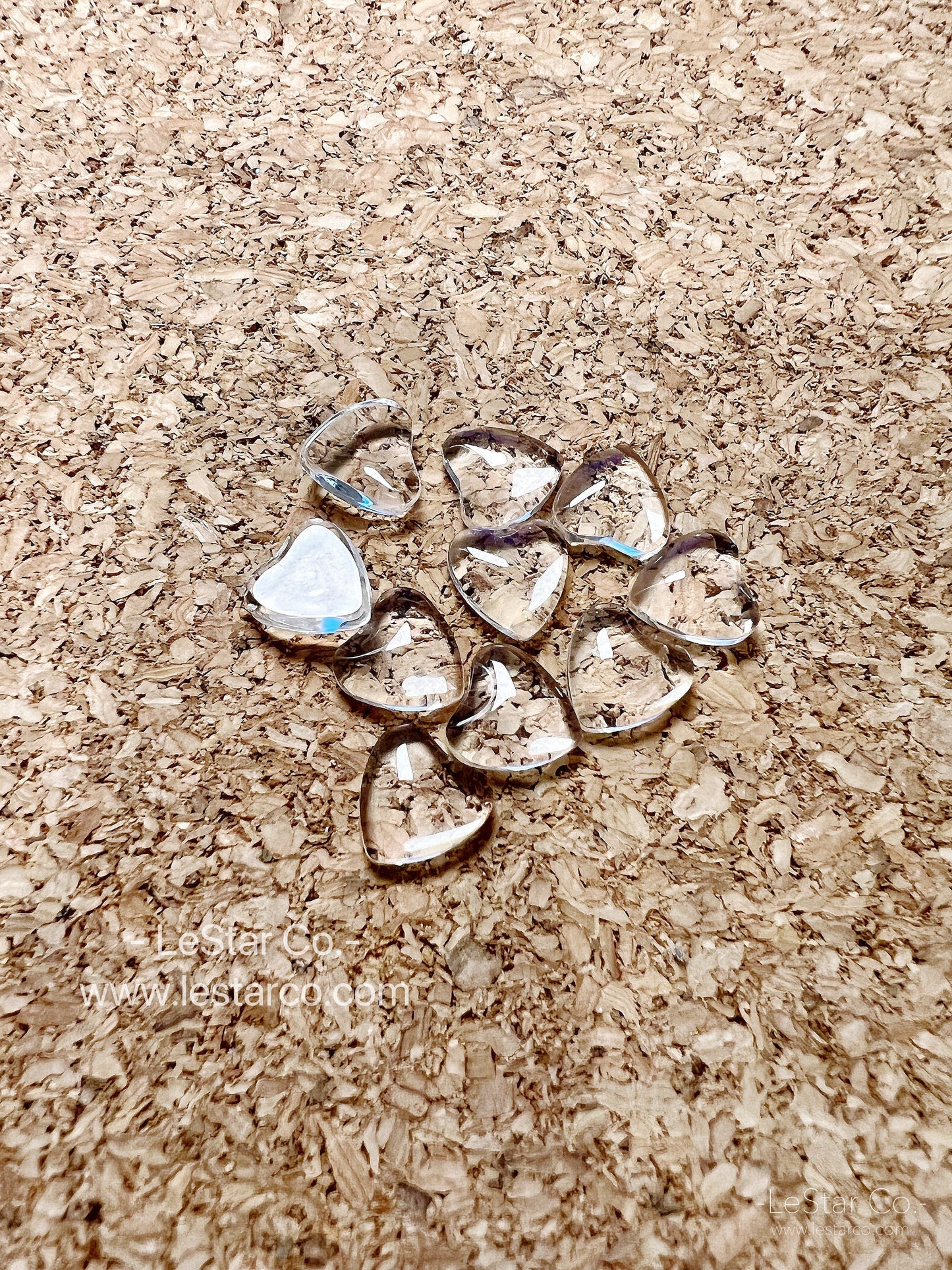 Pink Shimmer Clear Amber Heart 3D Nail Art Nail Charms Decorations DIY Ornaments Manicure Design Accessories 10pcs