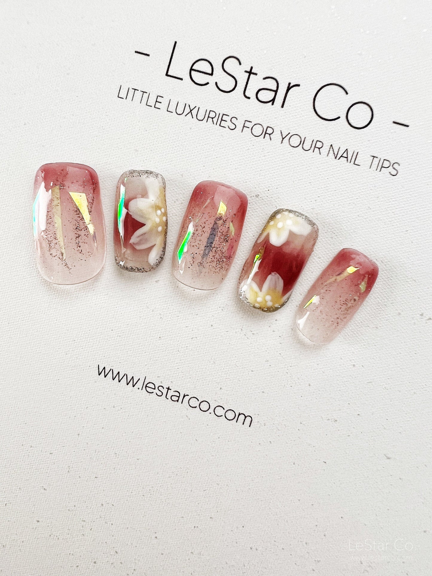 Reusable Premium Press on Nails Gel Manicure | Fake Nails | Handmade | Lestarco faux nails XWZ185
