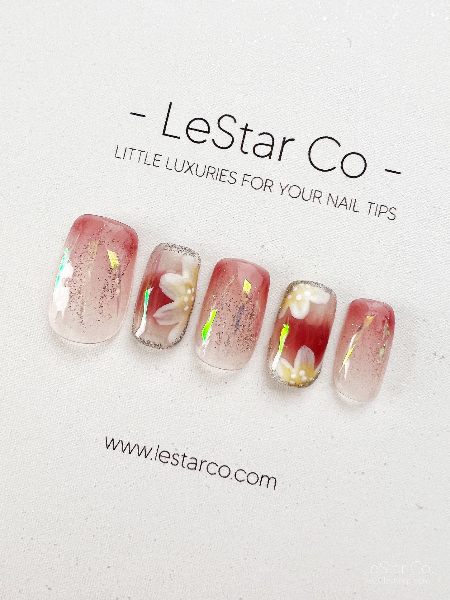 Reusable Premium Press on Nails Gel Manicure | Fake Nails | Handmade | Lestarco faux nails XWZ185