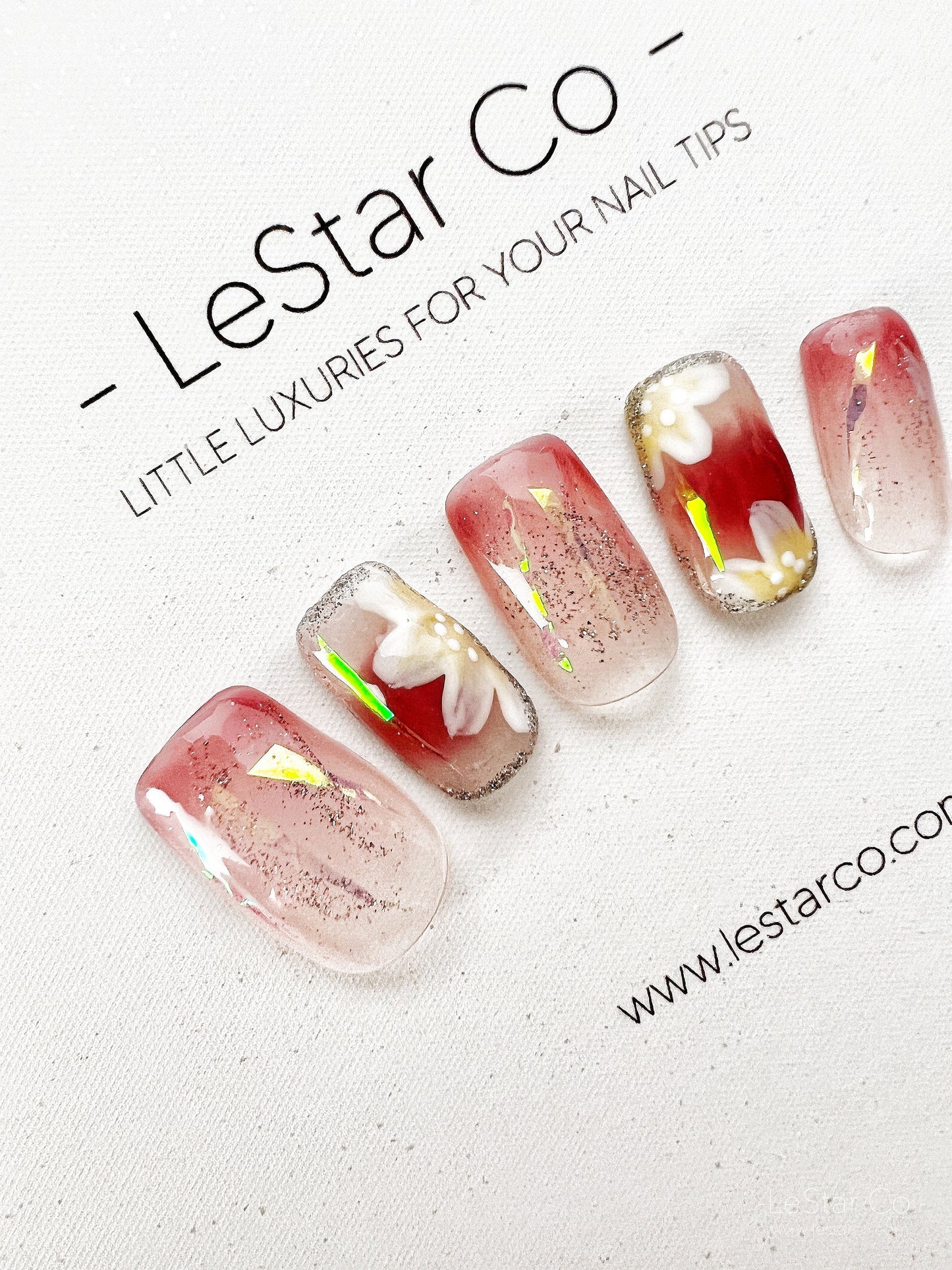 Reusable Premium Press on Nails Gel Manicure | Fake Nails | Handmade | Lestarco faux nails XWZ185