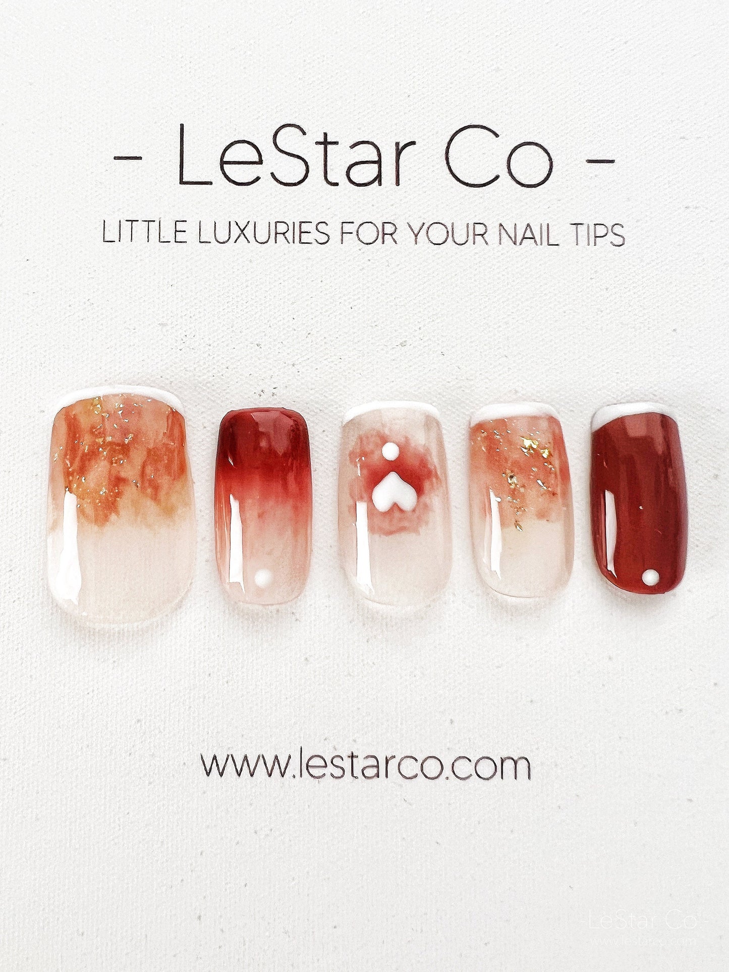 Reusable Premium Press on Nails Gel Manicure | Fake Nails | Handmade | Lestarco faux nails XWZ198