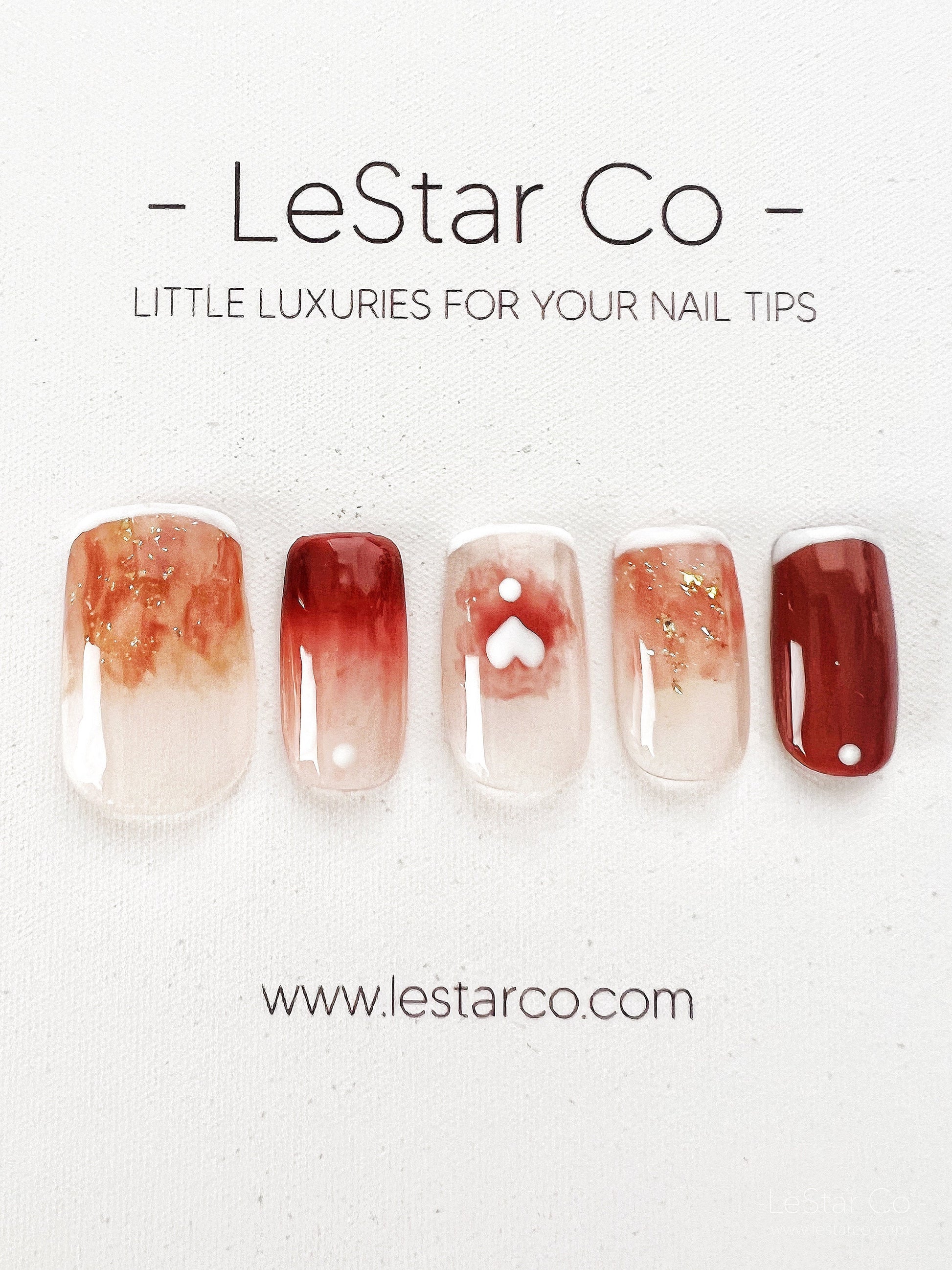 Reusable Premium Press on Nails Gel Manicure | Fake Nails | Handmade | Lestarco faux nails XWZ198