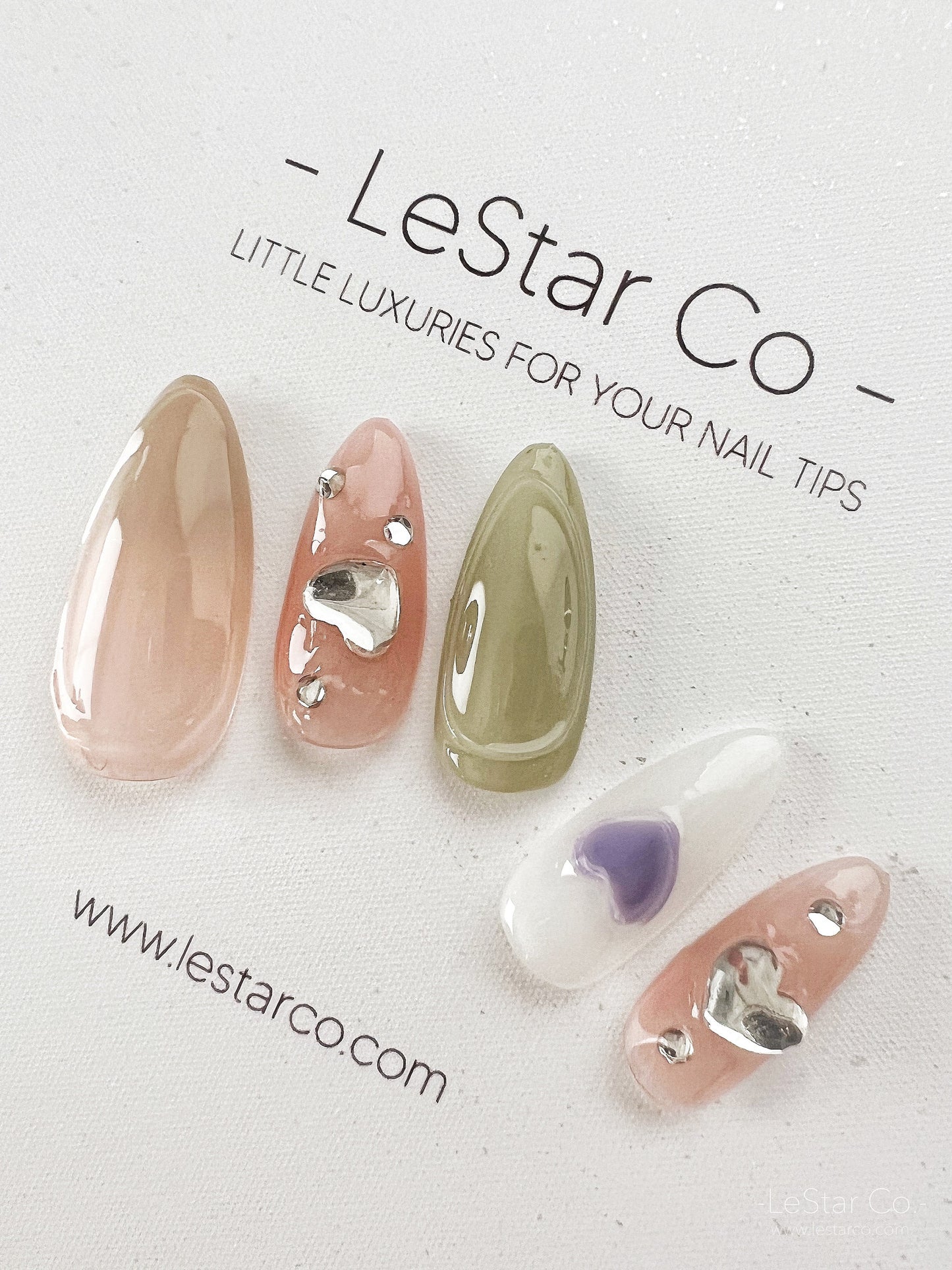 Reusable Premium Press on Nails Gel Manicure | Fake Nails | Handmade | Lestarco faux nails XWZ199