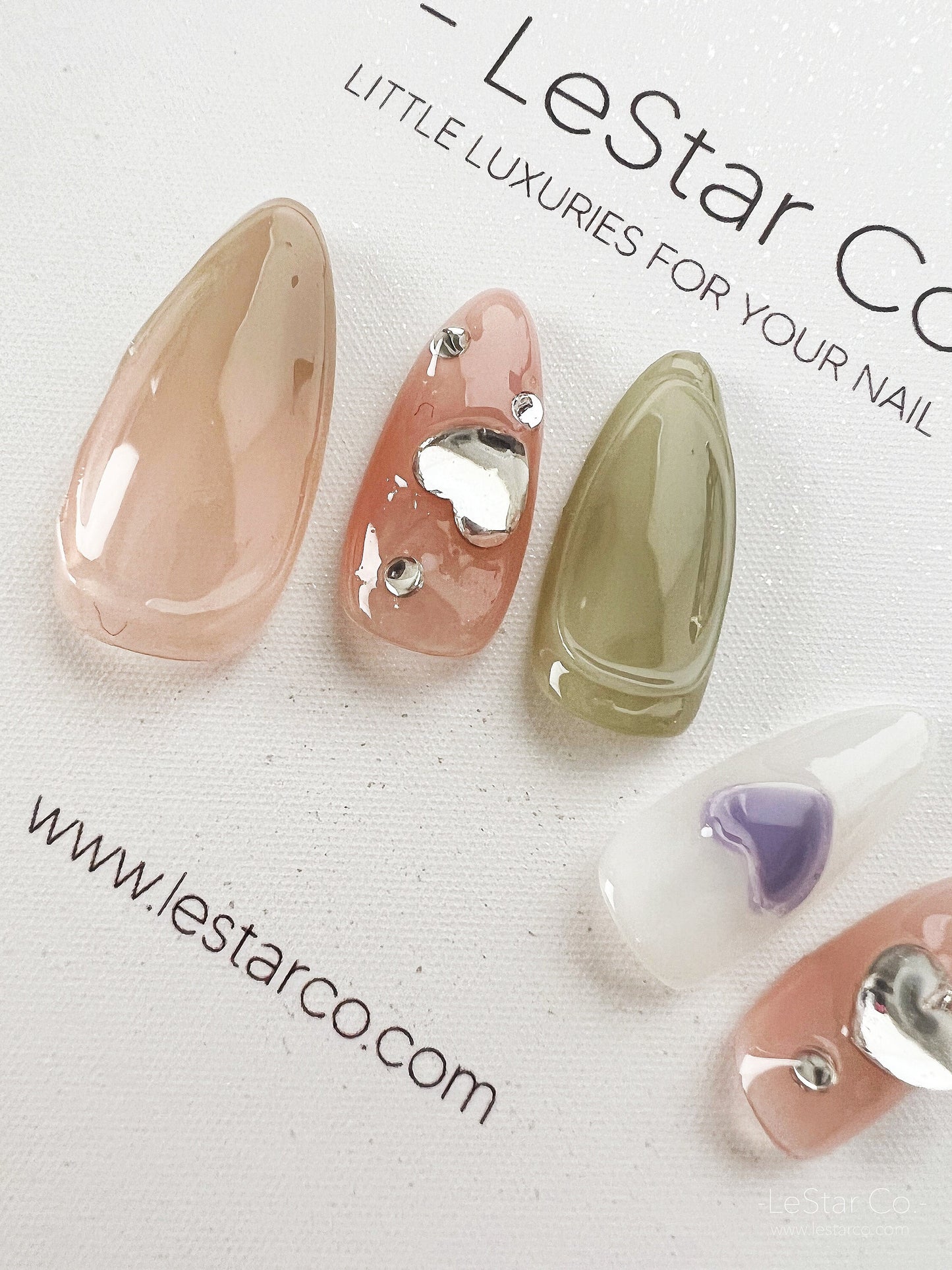 Reusable Premium Press on Nails Gel Manicure | Fake Nails | Handmade | Lestarco faux nails XWZ199
