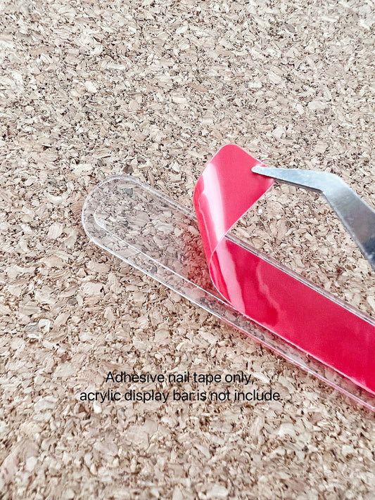Pre-Cut Clear Transparent Double Sided Adhesive Nail Tape for Press On nails Nail Tip Displays Storage (30PCS/Sheet)