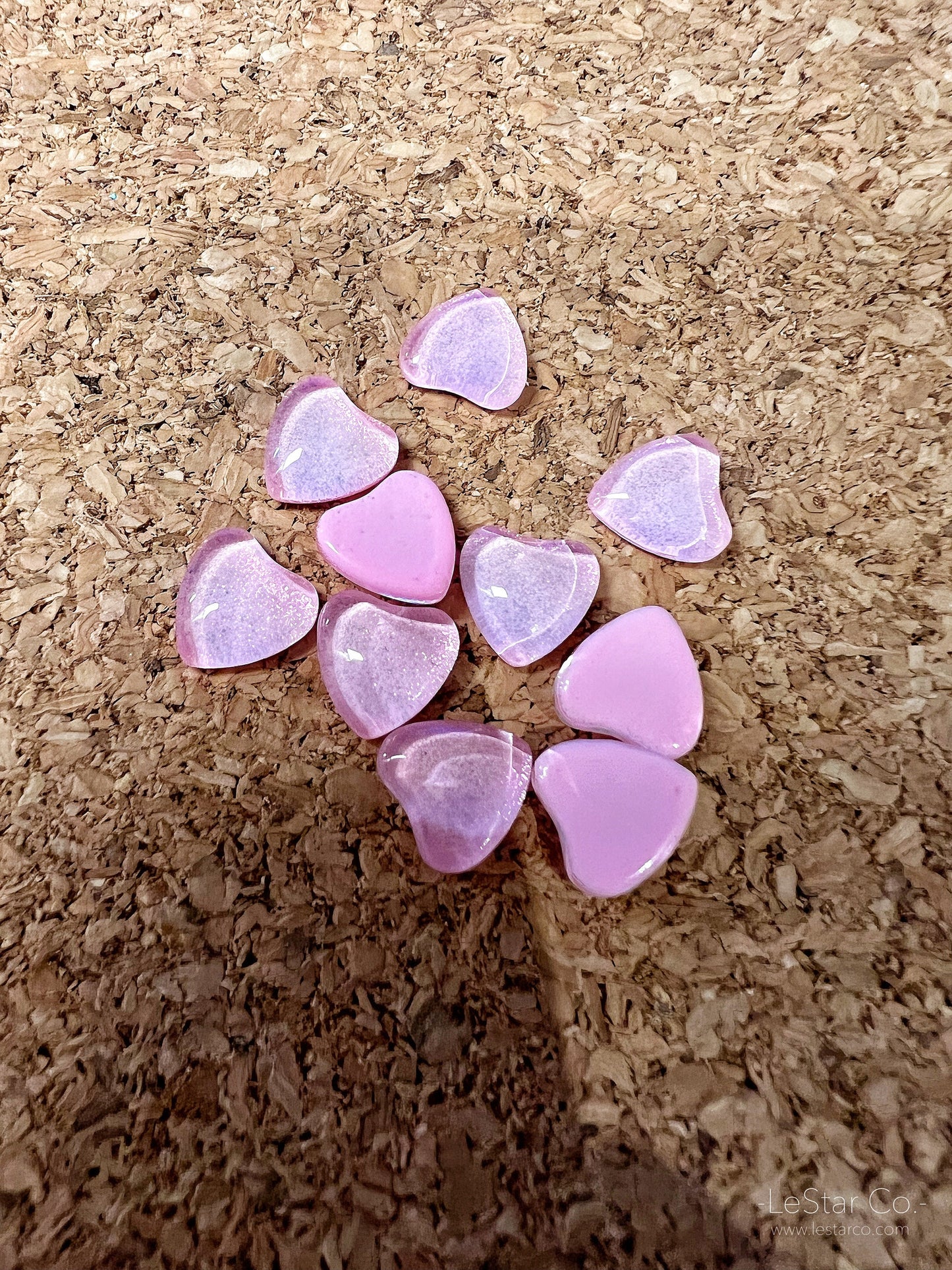 Pink Shimmer Clear Amber Heart 3D Nail Art Nail Charms Decorations DIY Ornaments Manicure Design Accessories 10pcs