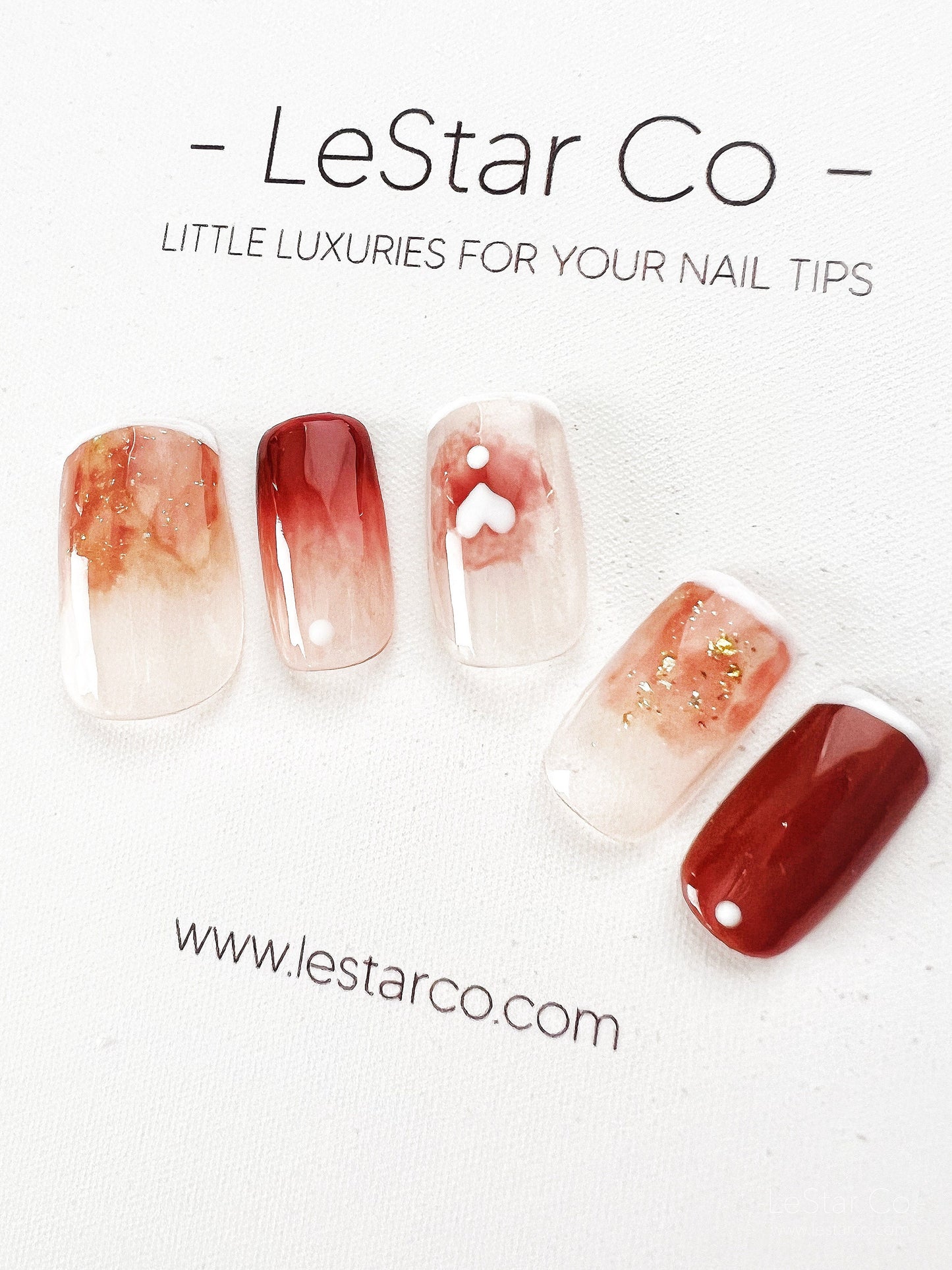 Reusable Premium Press on Nails Gel Manicure | Fake Nails | Handmade | Lestarco faux nails XWZ198