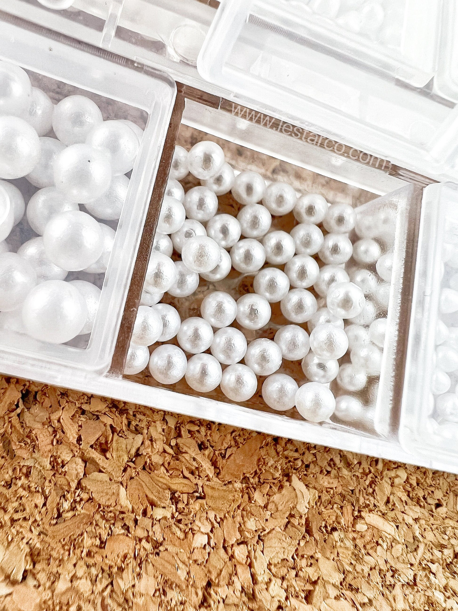 12 Grids Semicircle/Round Pearls Multi Size White Cream Pearls Nail Deco Mixed Semicircular pearls nail art charm  UV gel UV resin crafts