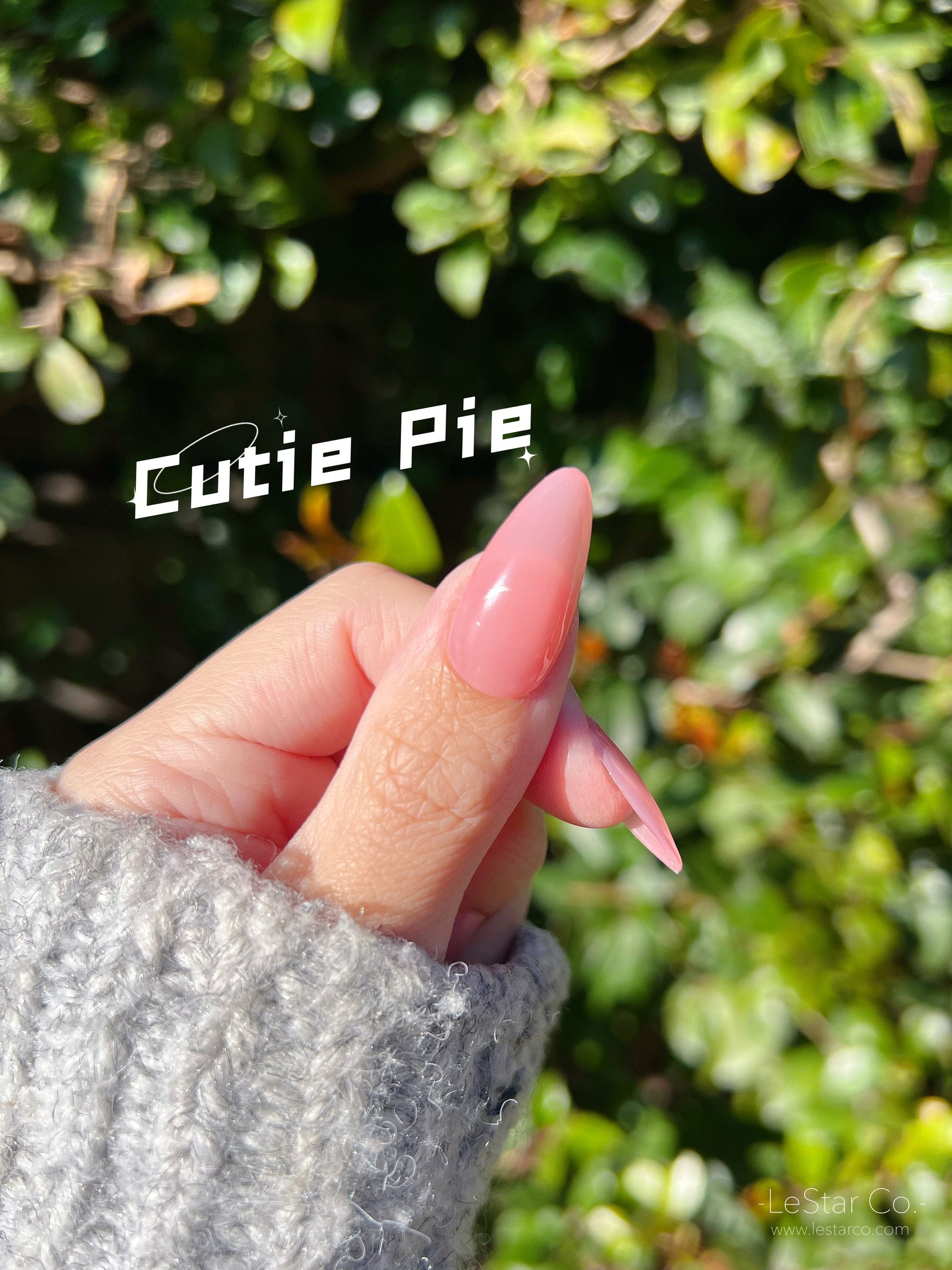 Cutie Pie | Sheer Light Pink | Ultra Shine Long Lasting Brush on UV Gels Home Nail DIY False Tips Manicure Nail Art Supply