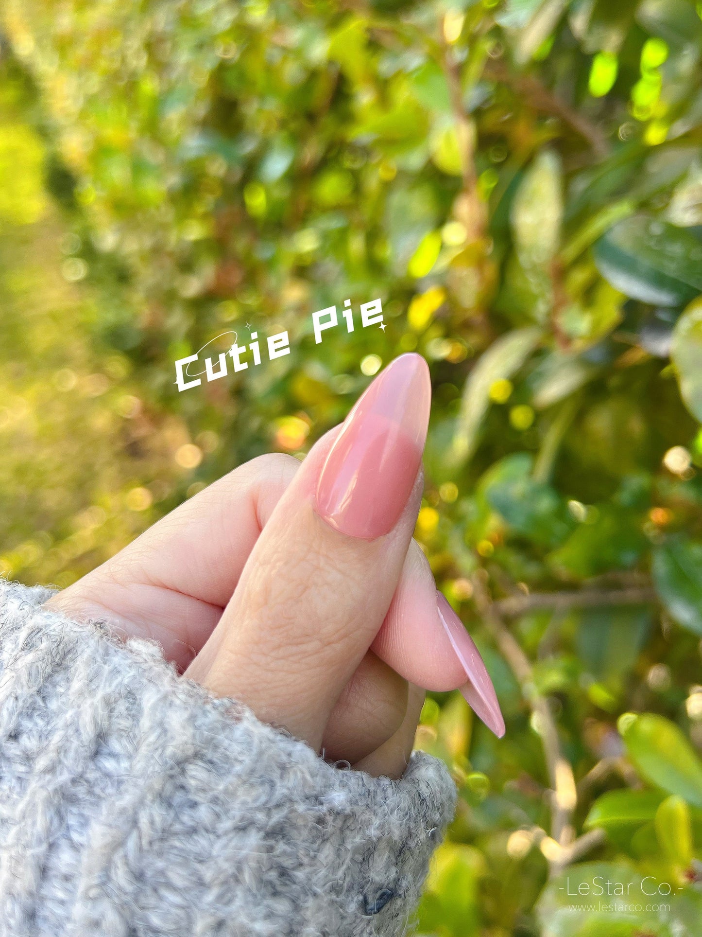Cutie Pie | Sheer Light Pink | Ultra Shine Long Lasting Brush on UV Gels Home Nail DIY False Tips Manicure Nail Art Supply