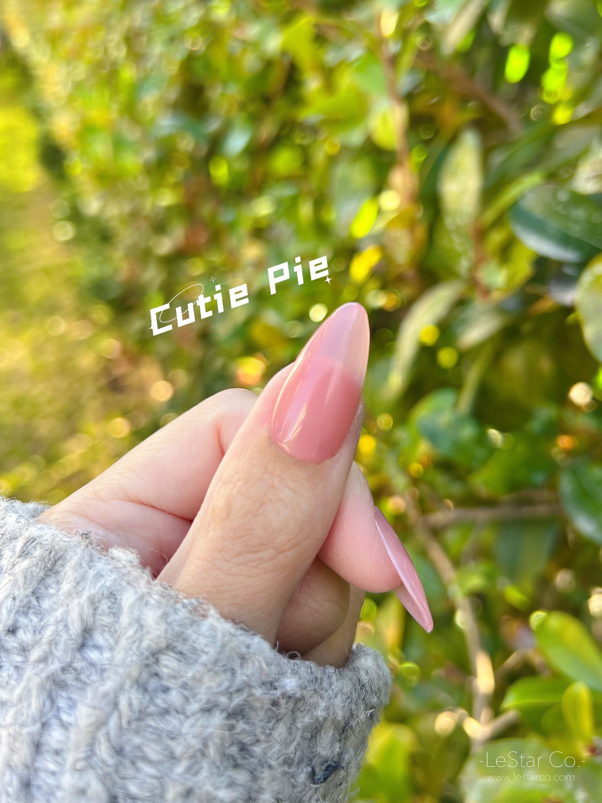 Cutie Pie | Sheer Light Pink | Ultra Shine Long Lasting Brush on UV Gels Home Nail DIY False Tips Manicure Nail Art Supply