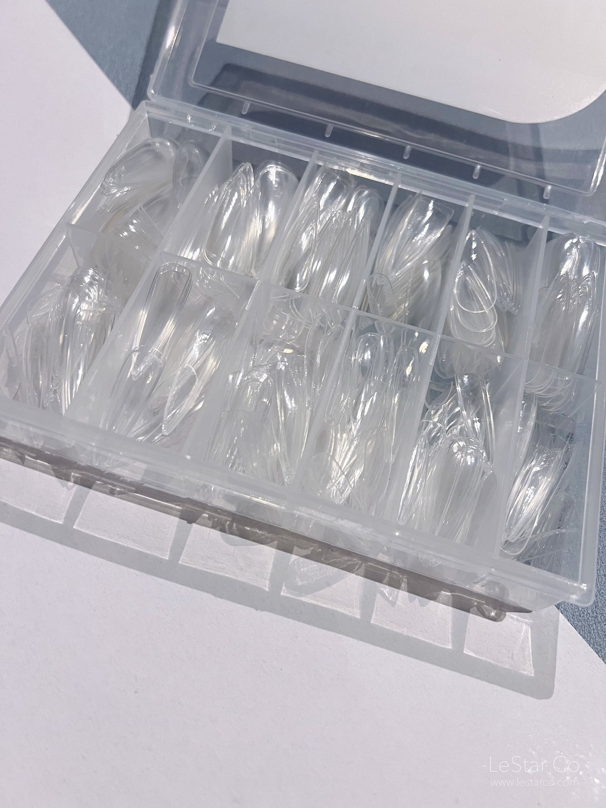 500pcs/12 Sizes Extra Long Stiletto Soft Gel Nail Tip Clear Press on Nail  Full Cover/Half Cover False Nails By LUMIQO DIY Nailart