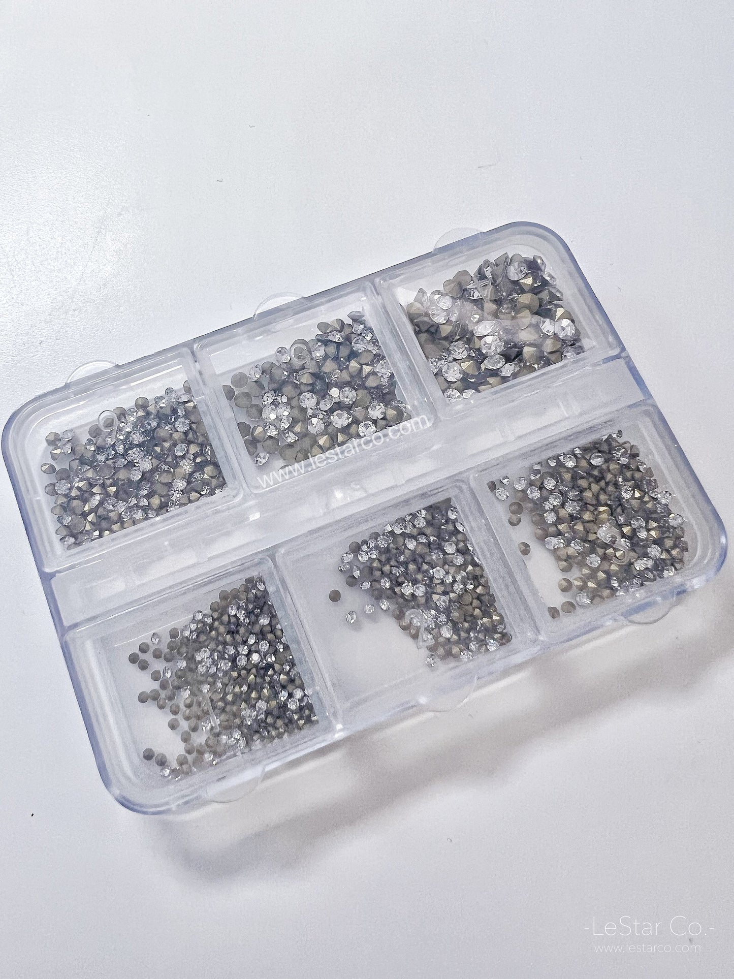1000pcs Mixed sizes Pointed Back Rhinestones Diamond Crystal Gem stones Clear AB Diamonds Sequins 3D Nail Design Decorations DIY Accessories