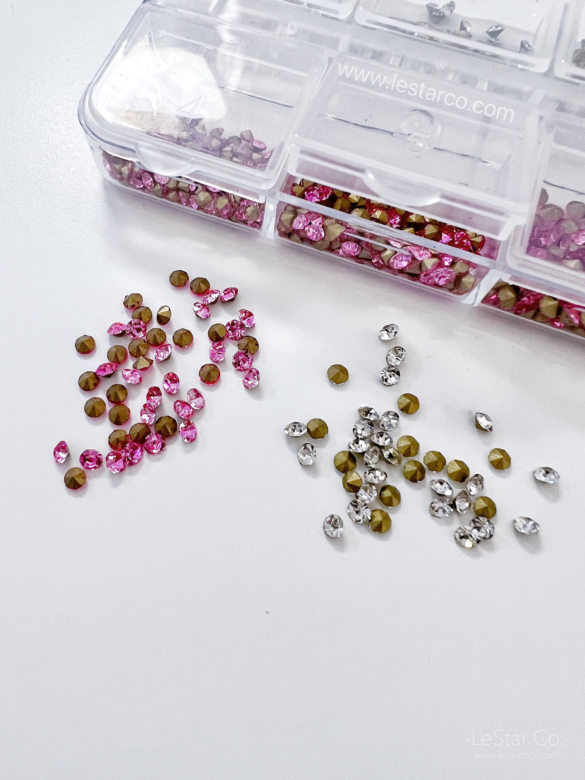 1000pcs Mixed sizes Pointed Back Rhinestones Diamond Crystal Gem stones Clear AB Diamonds Sequins 3D Nail Design Decorations DIY Accessories