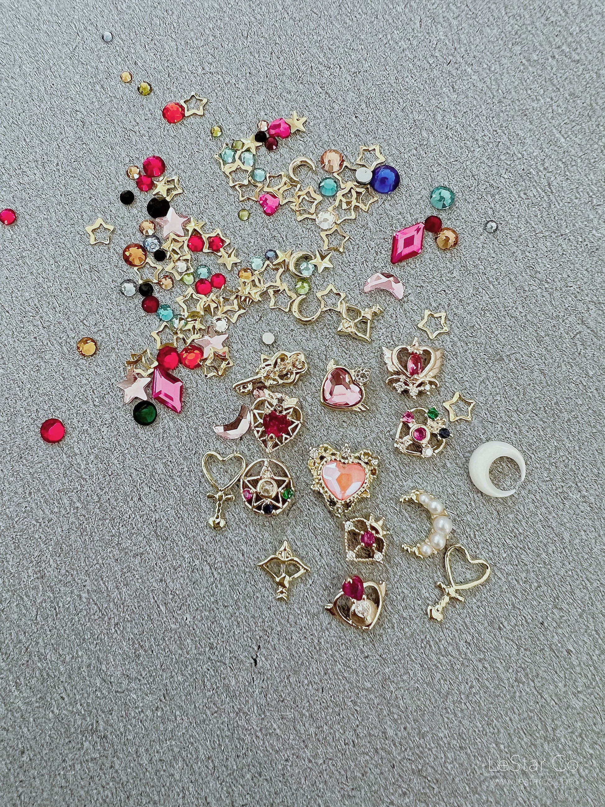 Mixed Sailor Moon Nail Art Rhinestone Nail Crystals Nail Charms Heart Nail Glitter Sequins 3D Nail Design Decorations DIY Accessories