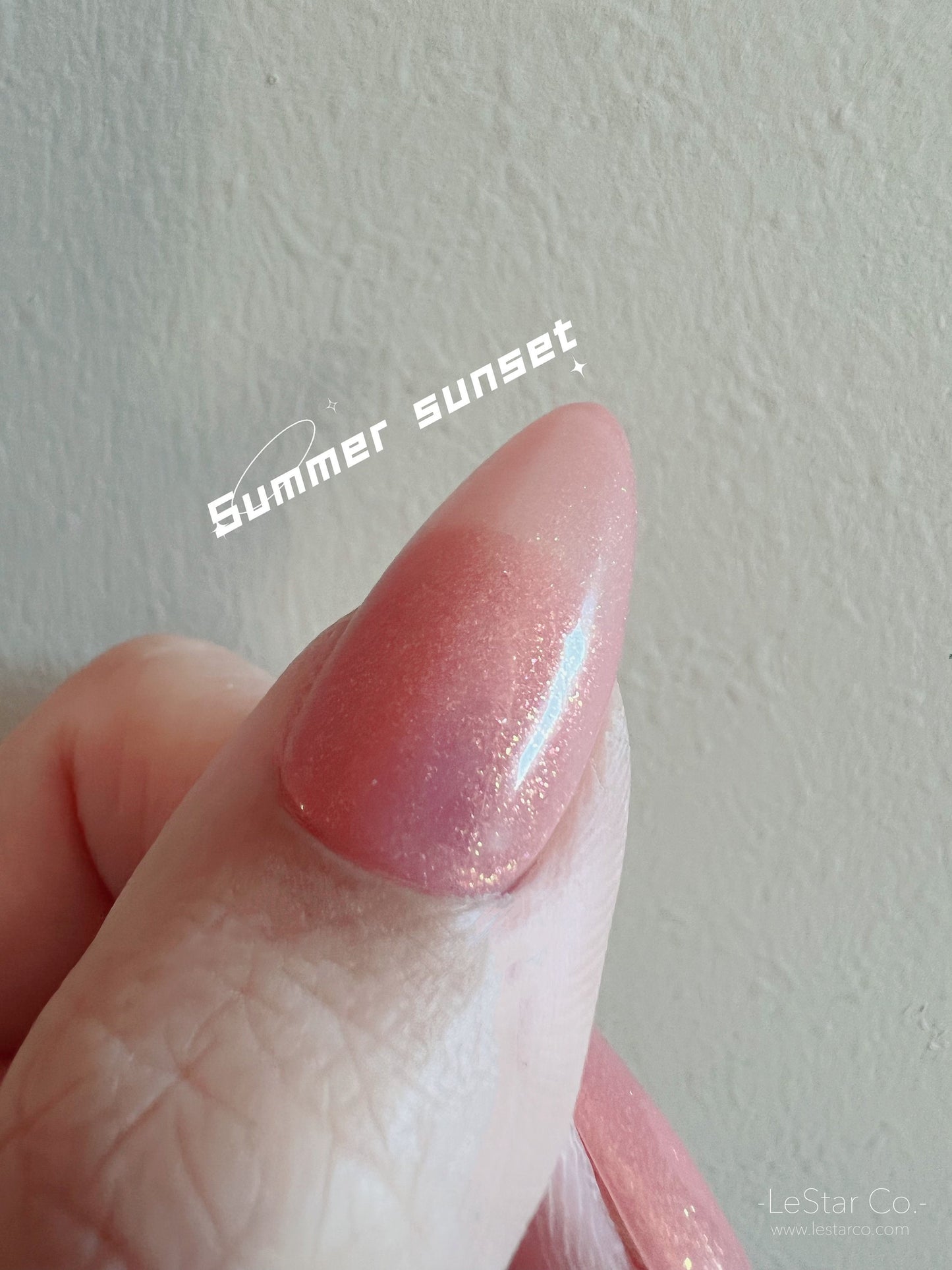 Summer Sunset | Orange Pink w/ Orange Shimmer Ultra Shine Long Lasting Brush on UV Gels Home Nail DIY False Tips Manicure Nail Art Supply