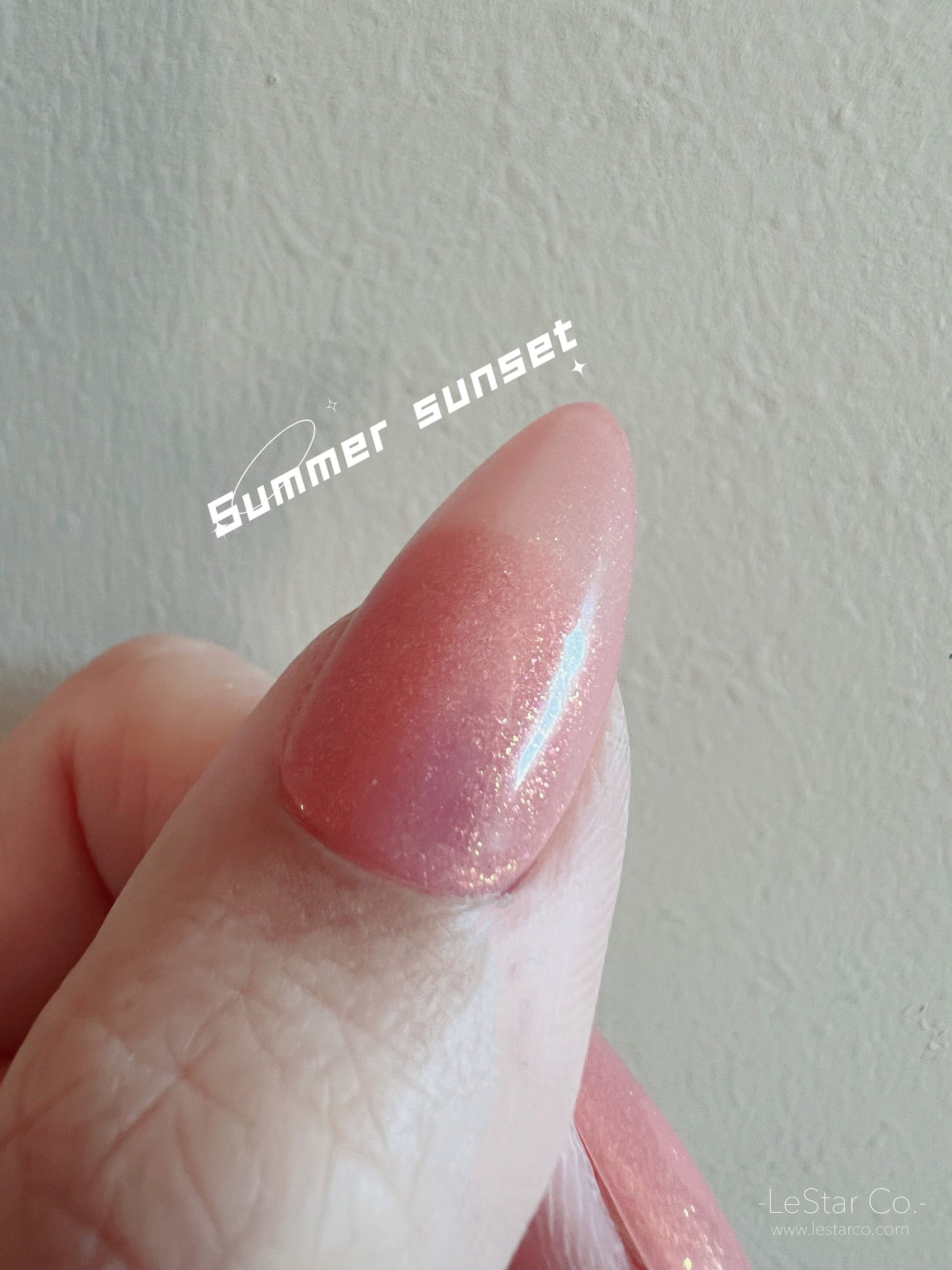 Summer Sunset | Orange Pink w/ Orange Shimmer Ultra Shine Long Lasting Brush on UV Gels Home Nail DIY False Tips Manicure Nail Art Supply