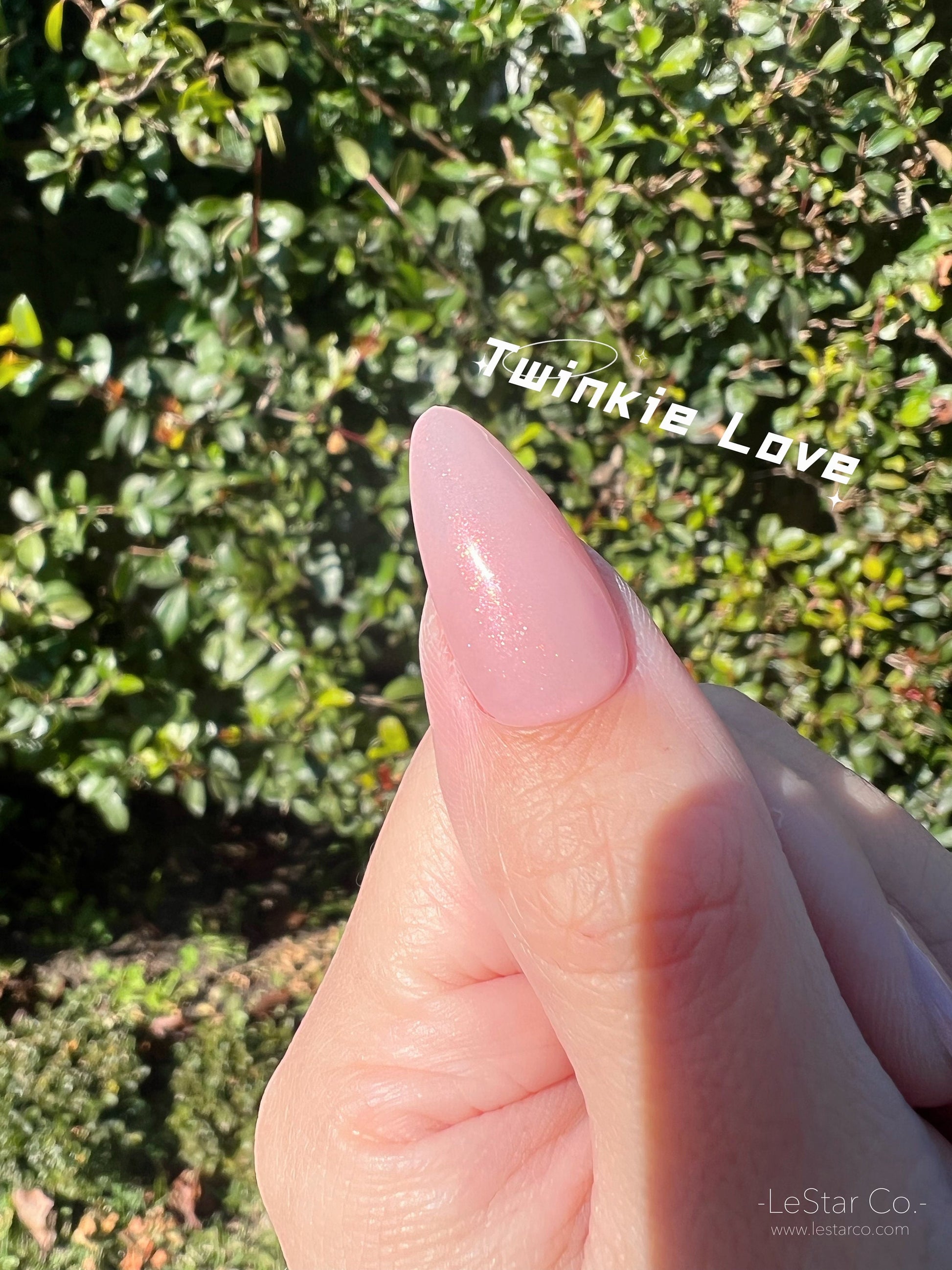 Twinkie Love | Sheer Pink w/ Pink Shimmer | Ultra Shine Long Lasting Brush on UV Gels Home Nail DIY False Tips Manicure Nail Art Supply