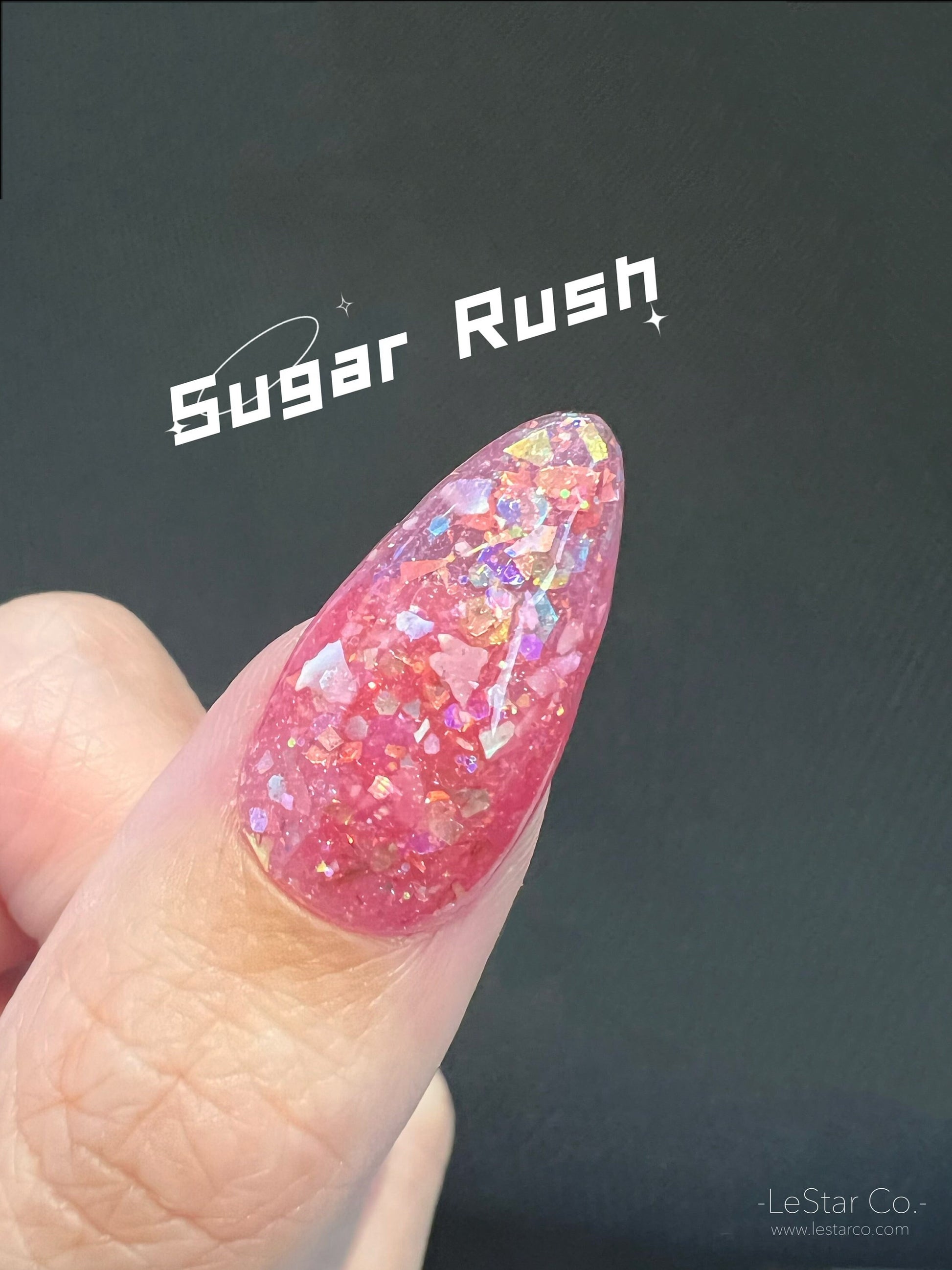 Sugar Rush | Icy Berry Pink Mixed Chunky Glitter | Ultra Shine UV Gels Polish Home Nail DIY False Tips Nail Art Supply LUMIQO