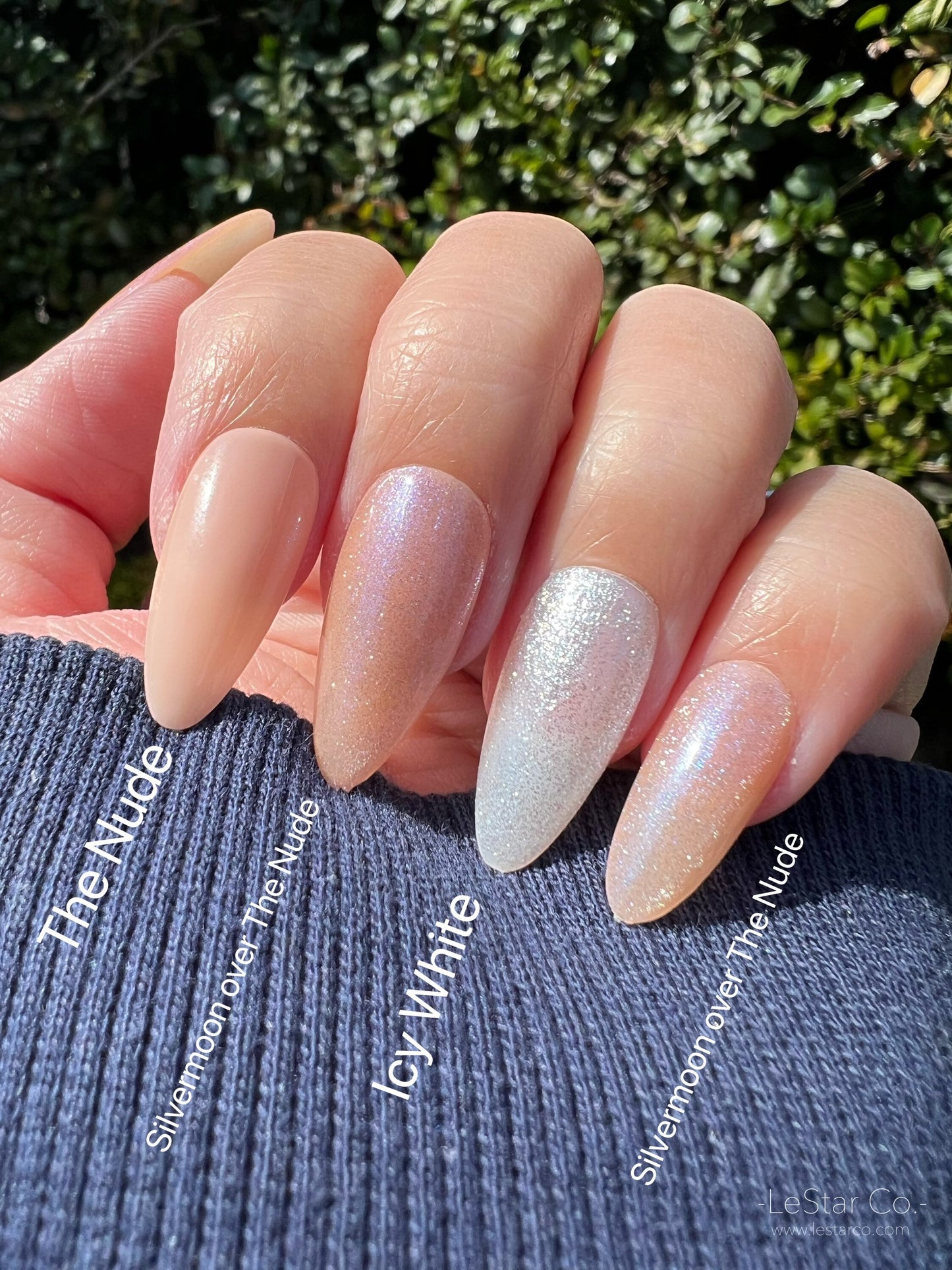 Icy White | Sheer Shimmer White | Ultra Shine Long Lasting Brush on UV Gels Home Nail DIY False Tips Manicure Nail Art Supply