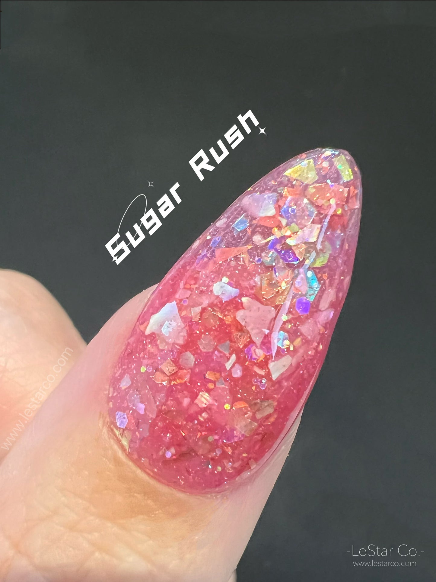 Sugar Rush | Icy Berry Pink Mixed Chunky Glitter | Ultra Shine UV Gels Polish Home Nail DIY False Tips Nail Art Supply LUMIQO