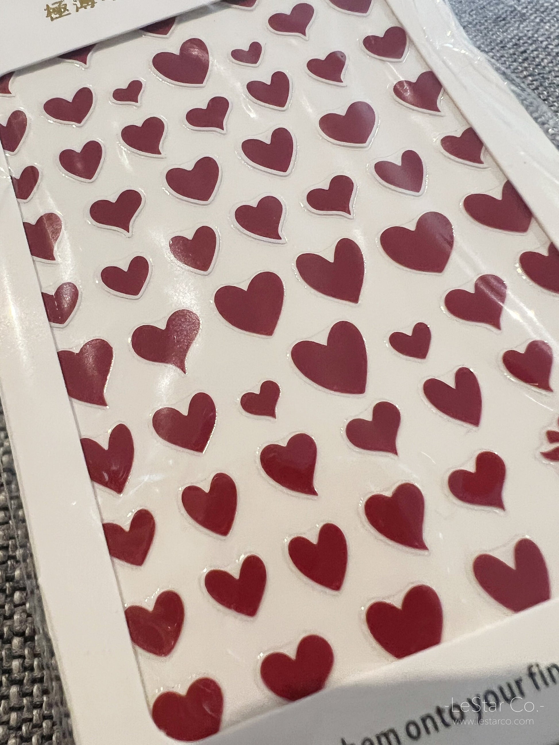 Red Heart Black Heart Nail Art Stickers | Nail Accessories | Self Adhesive Nail Decals | Nail Stickers D ecals