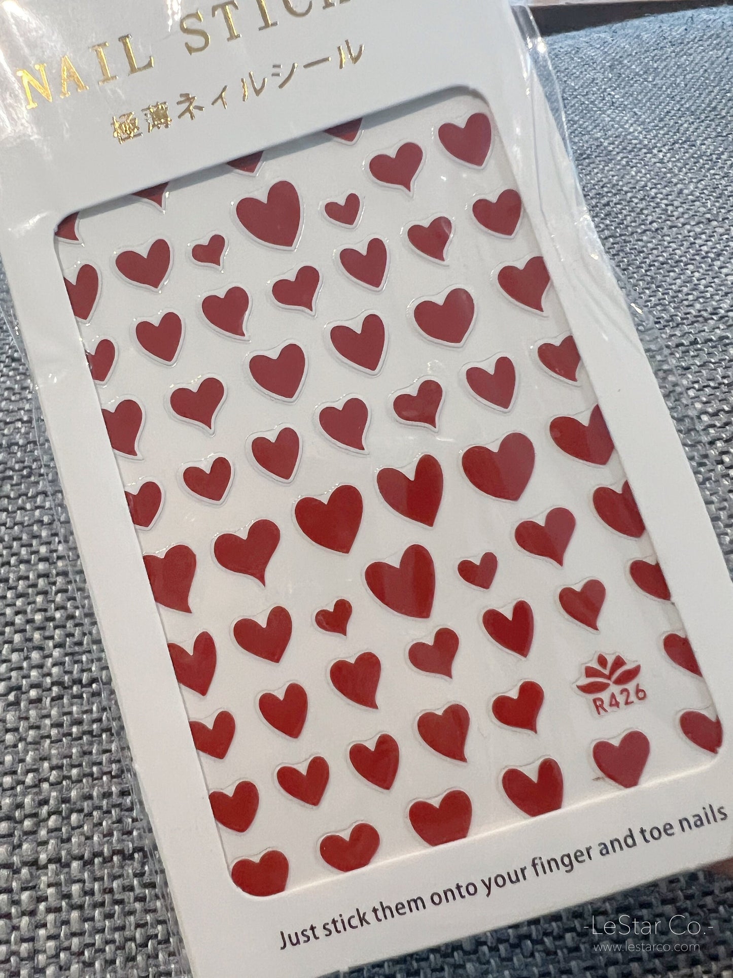 Red Heart Black Heart Nail Art Stickers | Nail Accessories | Self Adhesive Nail Decals | Nail Stickers D ecals